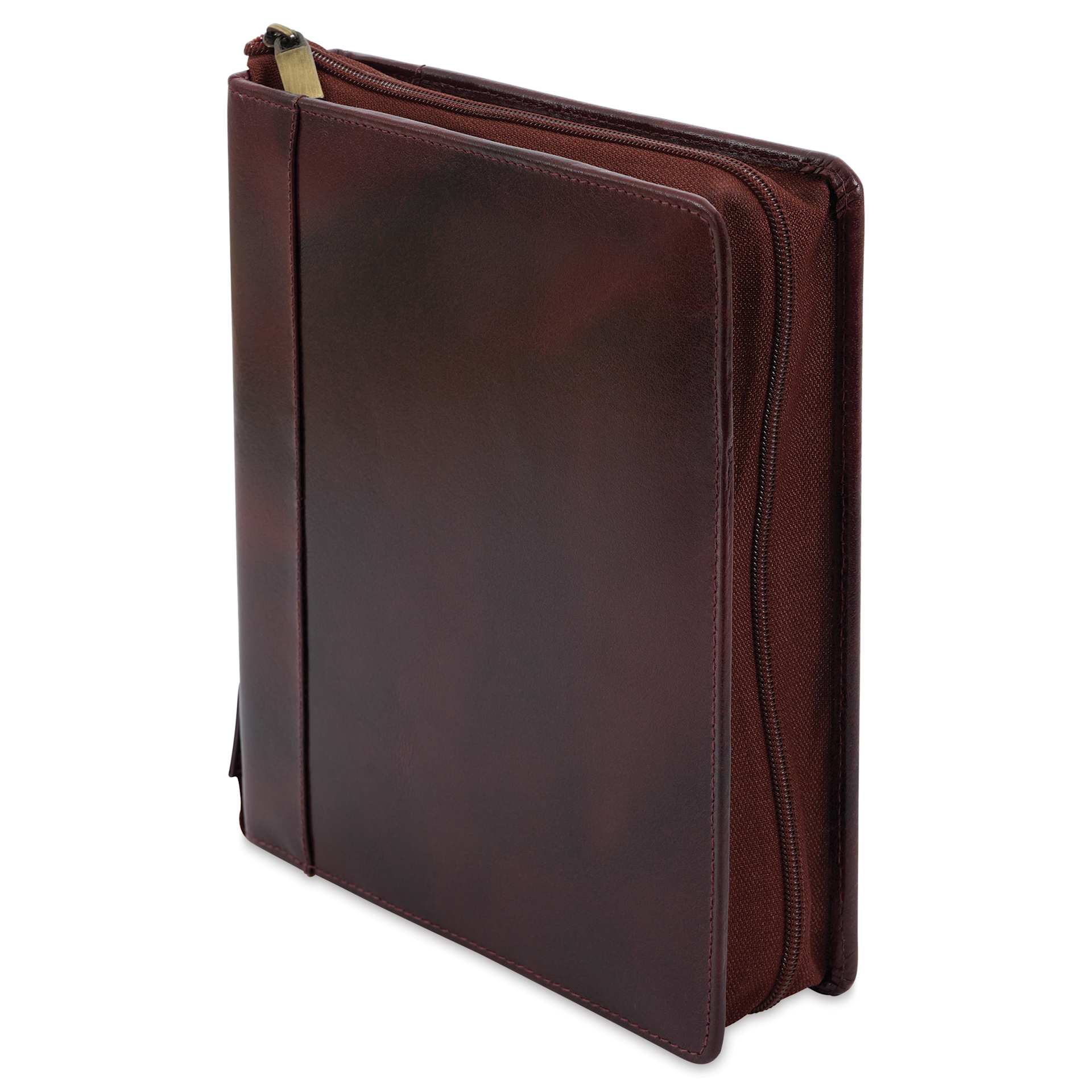 Girologio 24 Pen Leather Zip Case - Oxblood, 7.1" x 8.9"