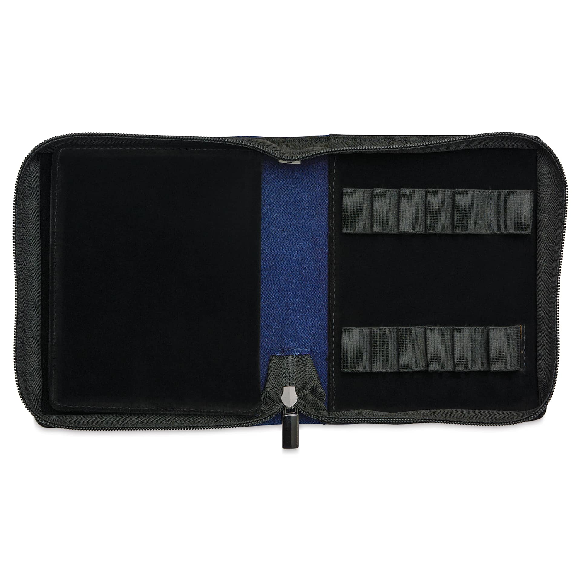 Girologio 12 Denim Pen Zip Case - Cotton Denim, open showing interior