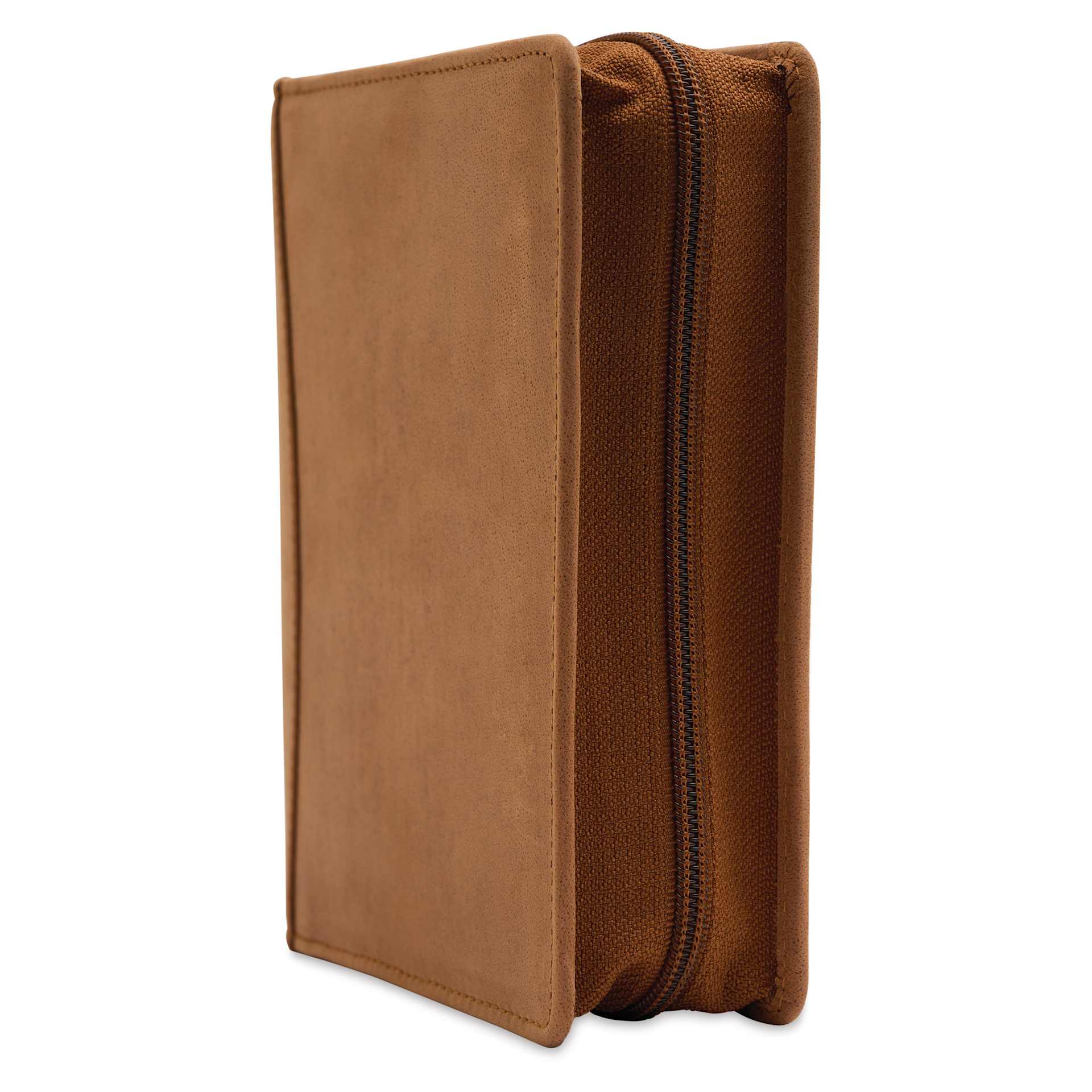 Girologio 12 Leather Pen Zip Case - Saddle Tan, closed showing zipper
