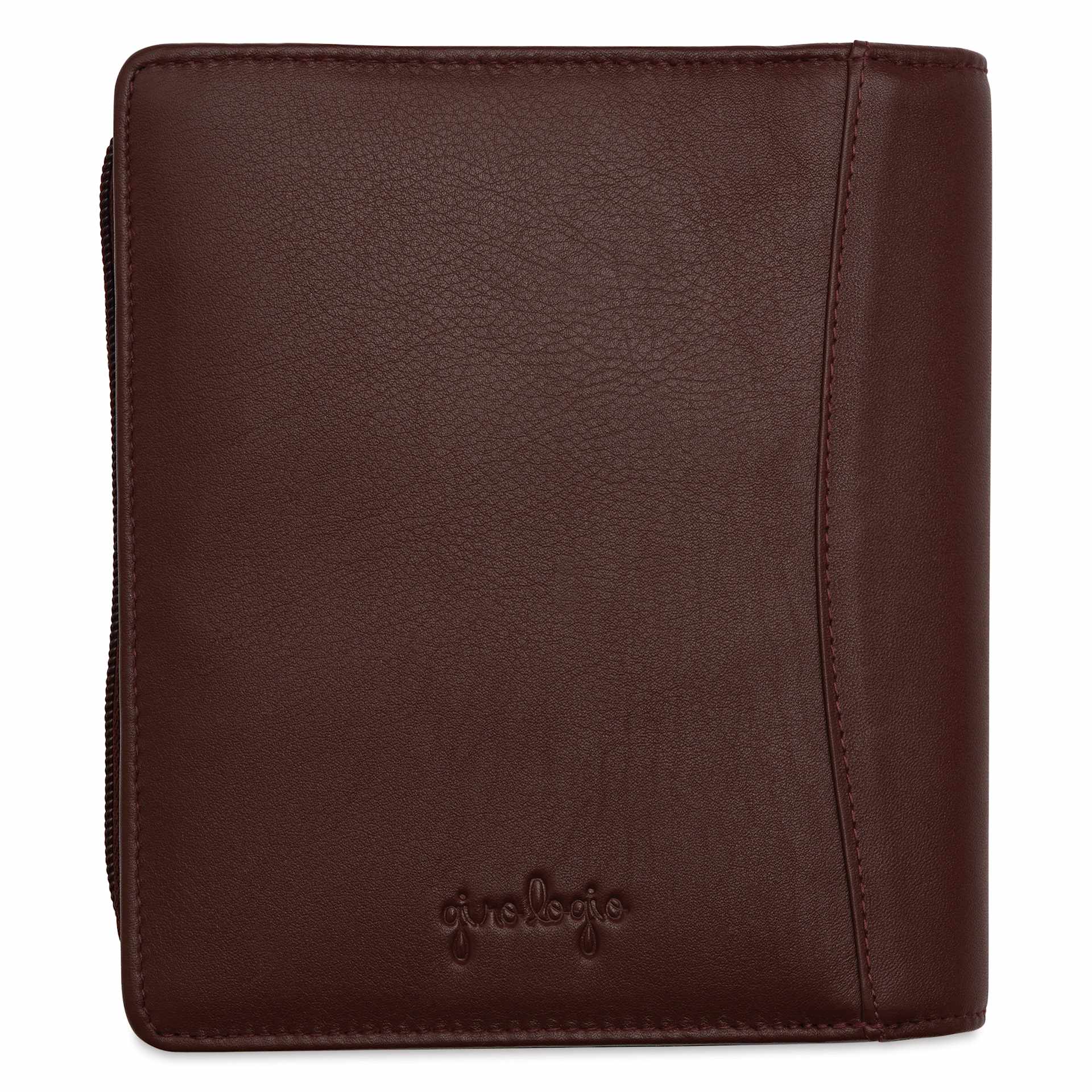 Girologio 12 Leather Pen Zip Case - Antique Brown, side