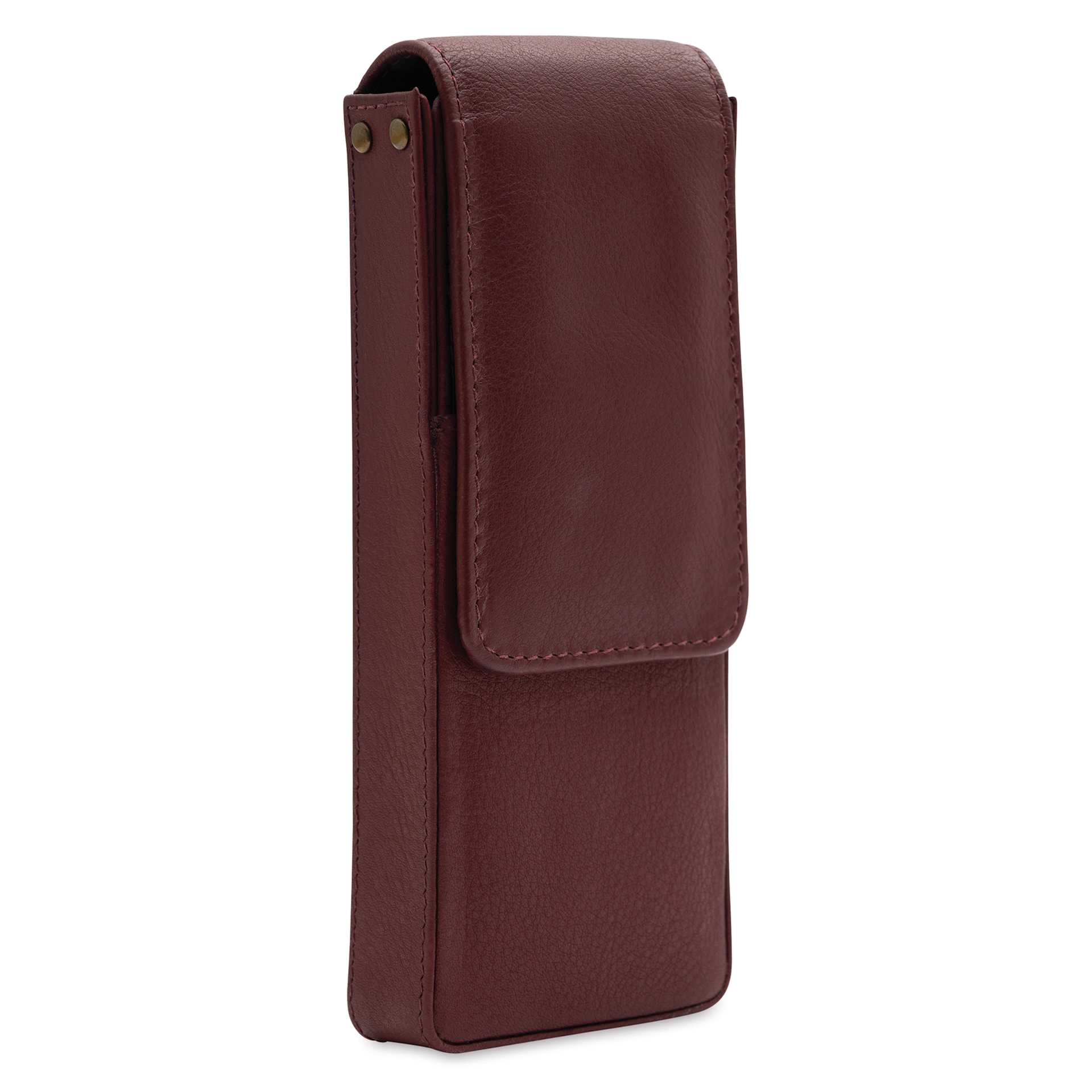 Girologio 3 Leather Pen Case - Antique Brown, side