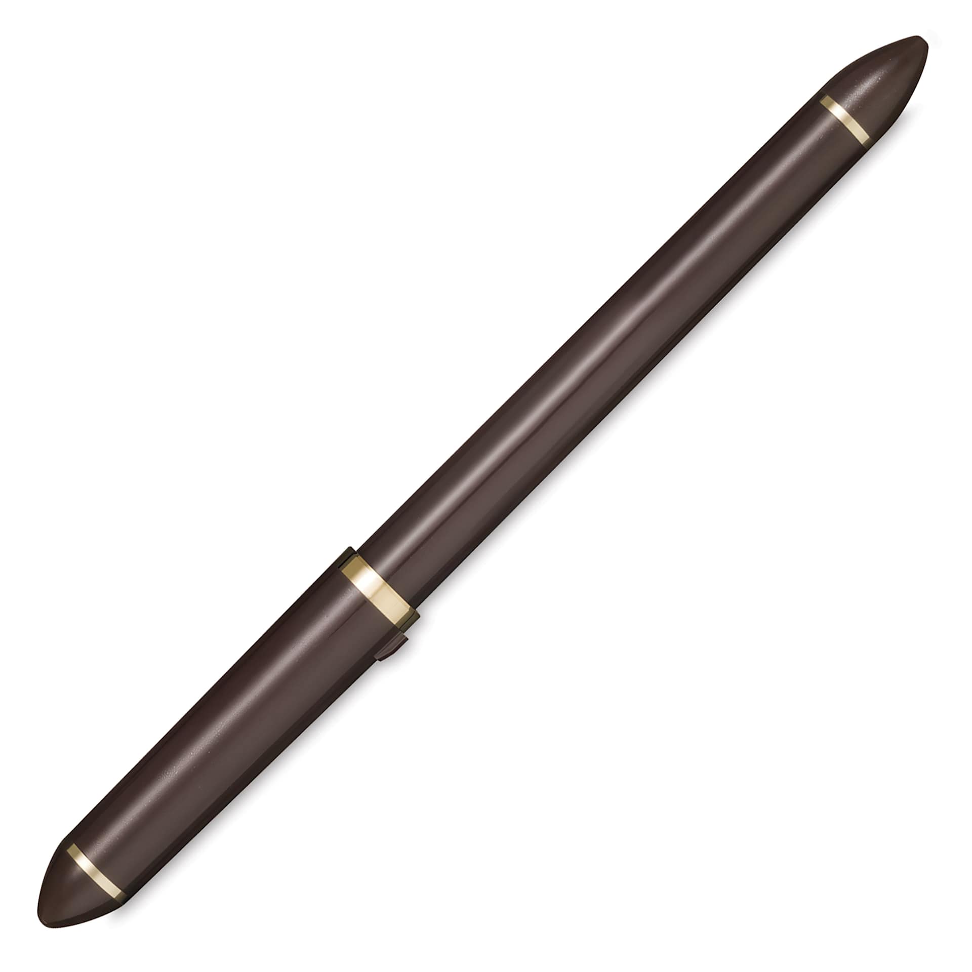 Sailor Fude De Mannen Fountain Pen - Pearl Brown, 40 Degree Nib, cap on