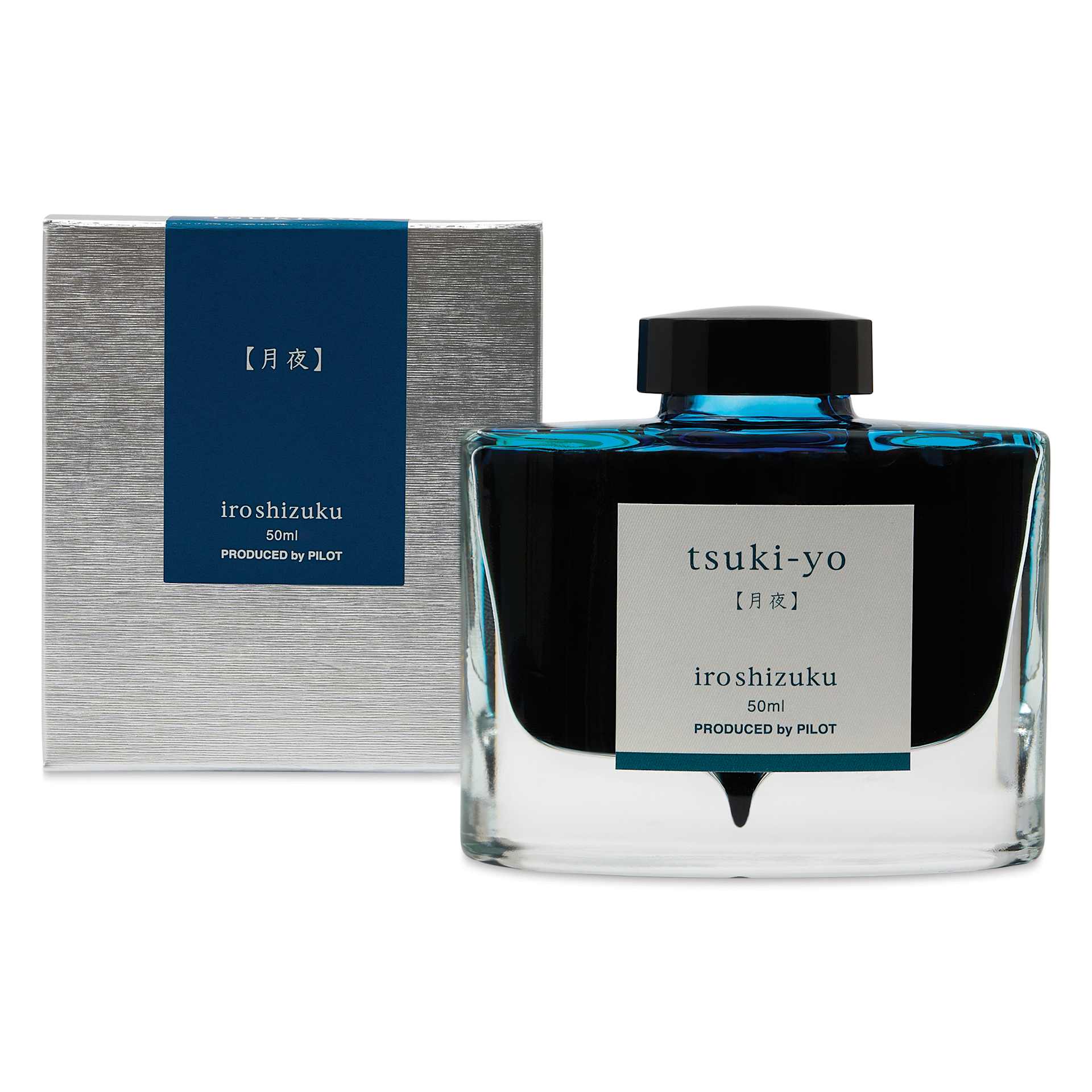 Pilot Iroshizuku Fountain Pen Ink - Moonlight (Tsuki-yo), 50 ml, packaging and bottle