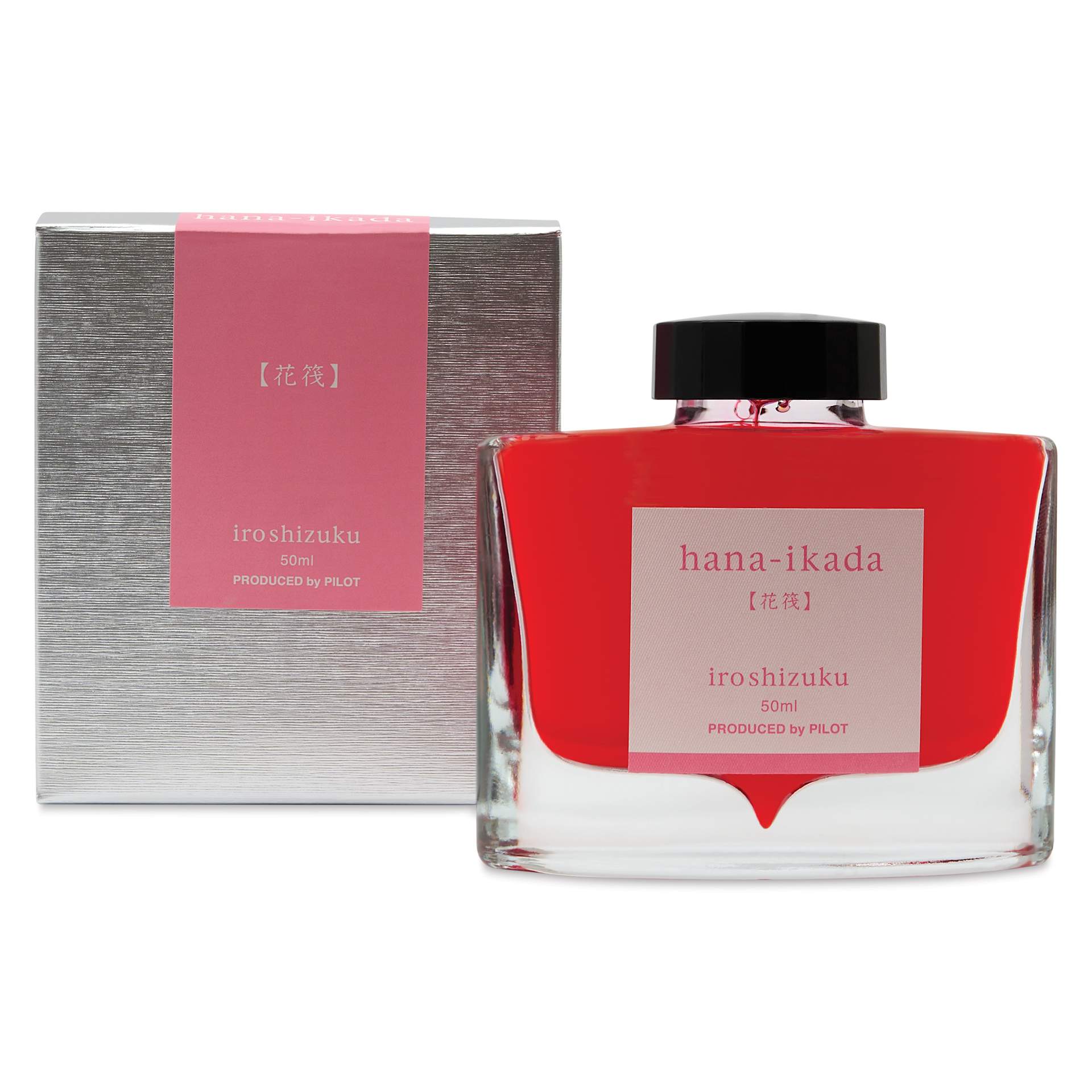 Pilot Iroshizuku Fountain Pen Ink - Cherry Blossom Petals (Hana-ikada), 50 ml, packaging and bottle