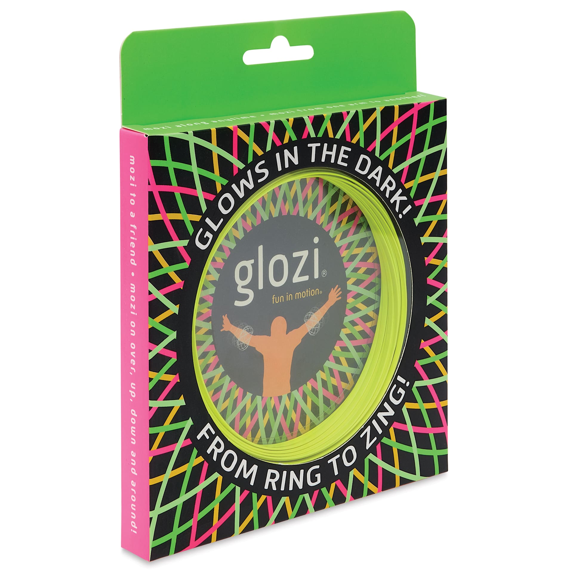 Fun in Motion Glozi Glow-in-the-Dark Fidget Toy - Yellow, packaging