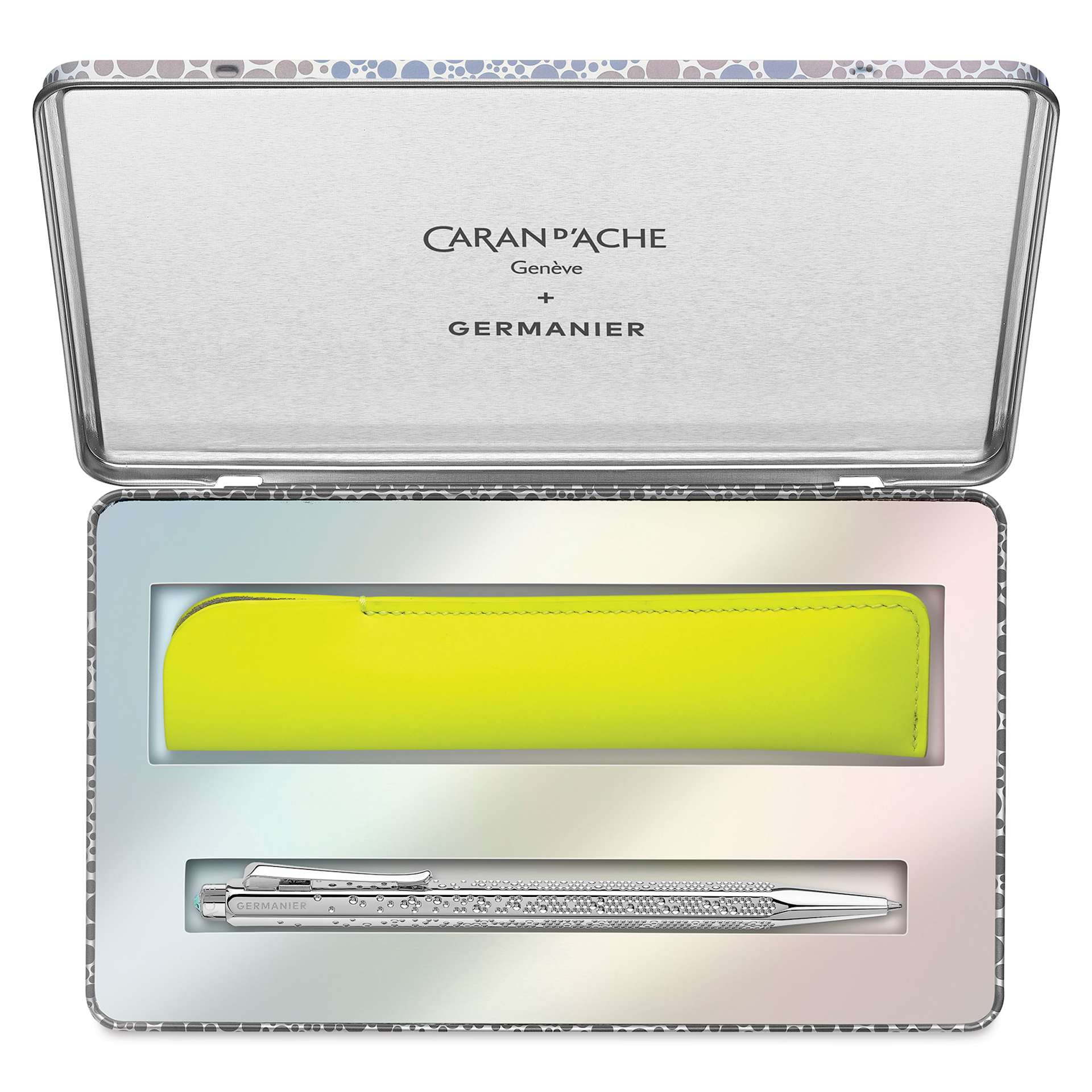Caran d'Ache Ecridor Germanier Ballpoint Pen Set Special Edition, open with contents