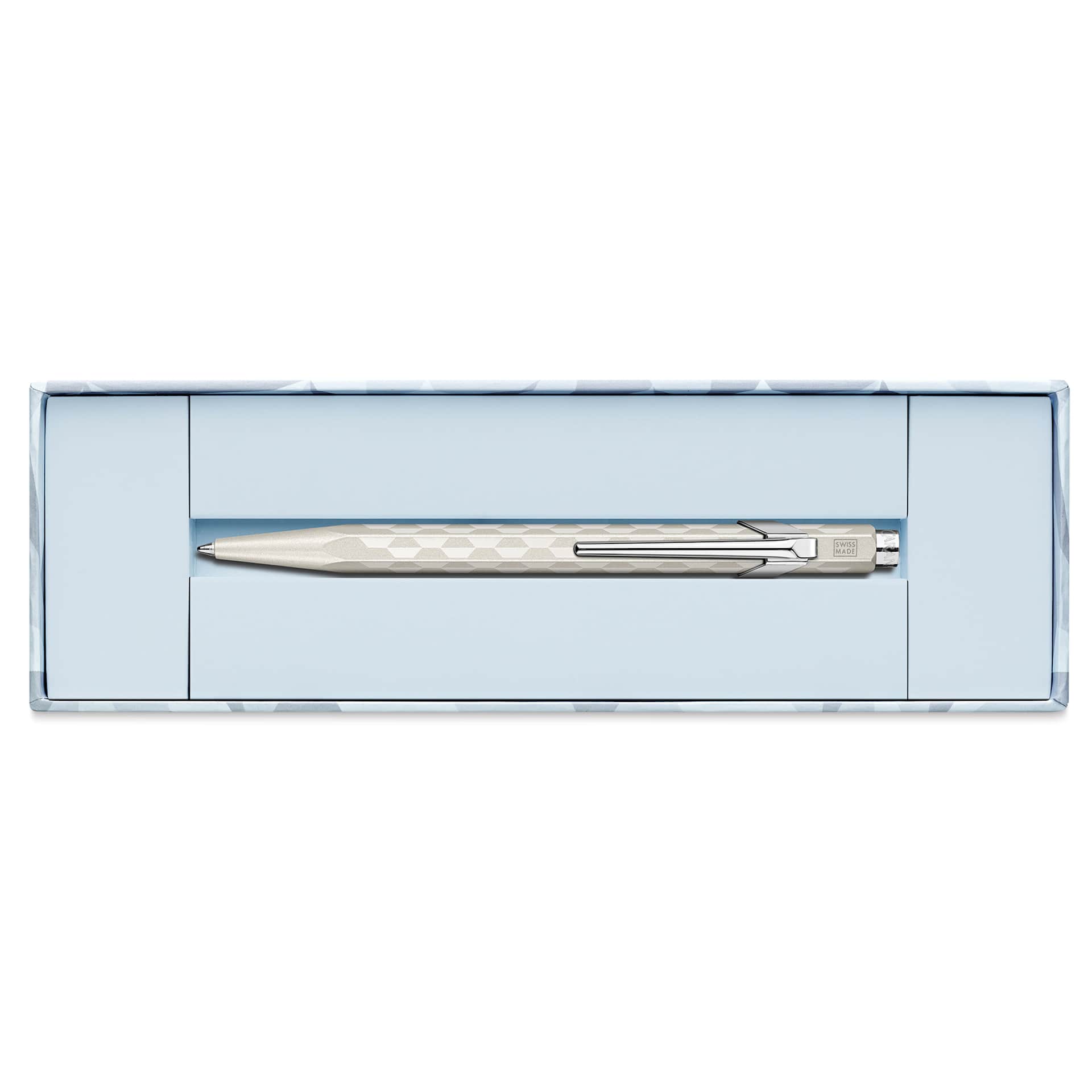 Caran d’Ache Alpine Frost Special Edition 849 Ballpoint Pen - White, open box with pen