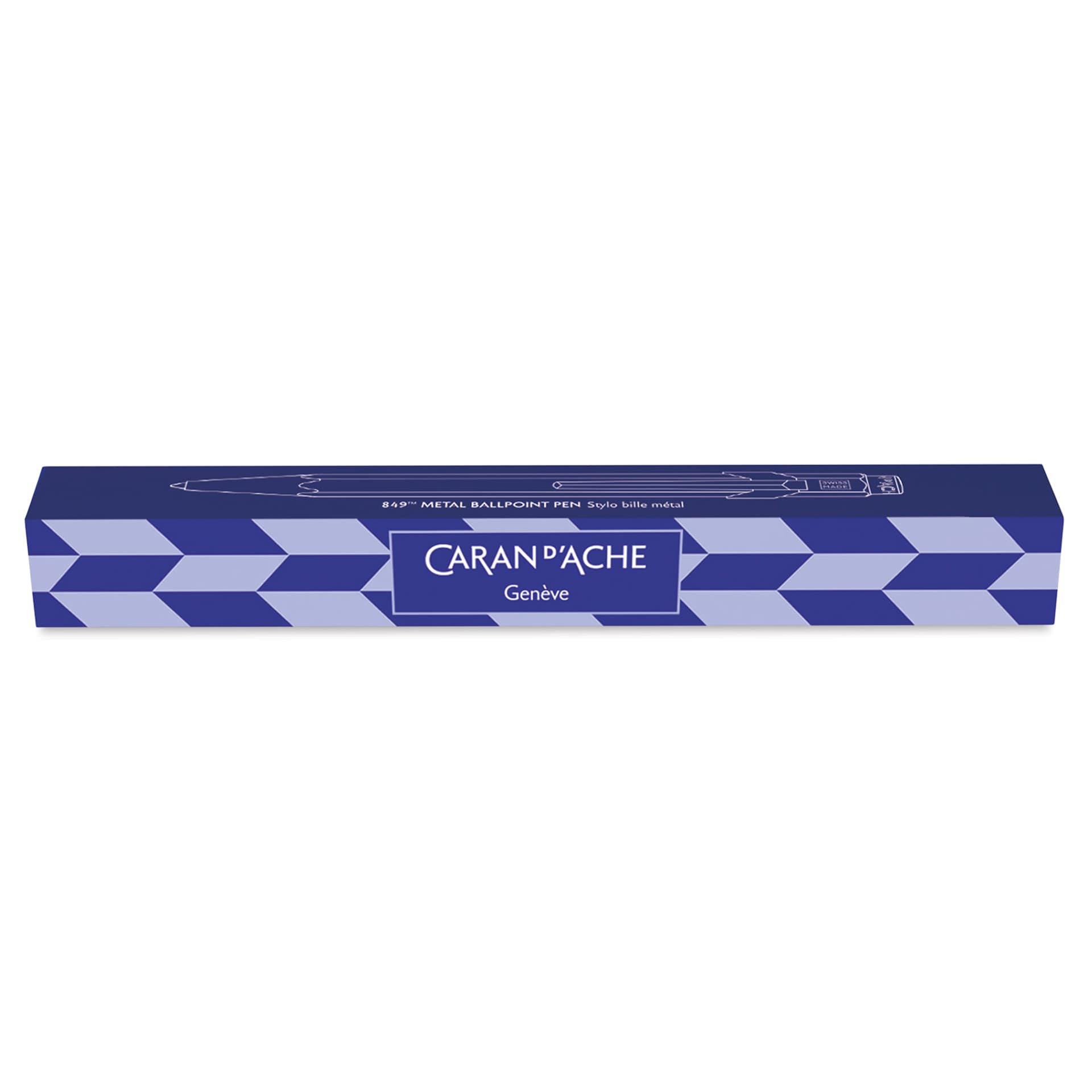 Caran d'Ache Special Edition Mosaic 849 Ballpoint Pen - Royal Blue, front of packaging