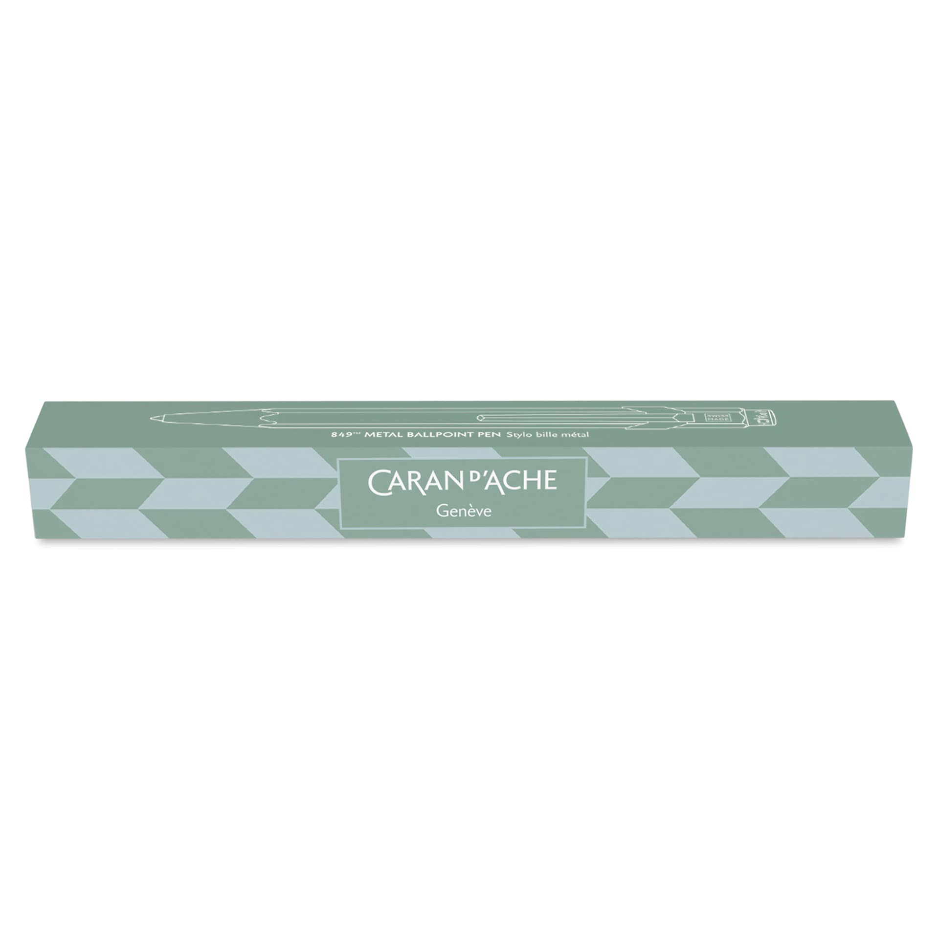 Caran d'Ache Special Edition Mosaic 849 Ballpoint Pen - Winter Green, front of packaging