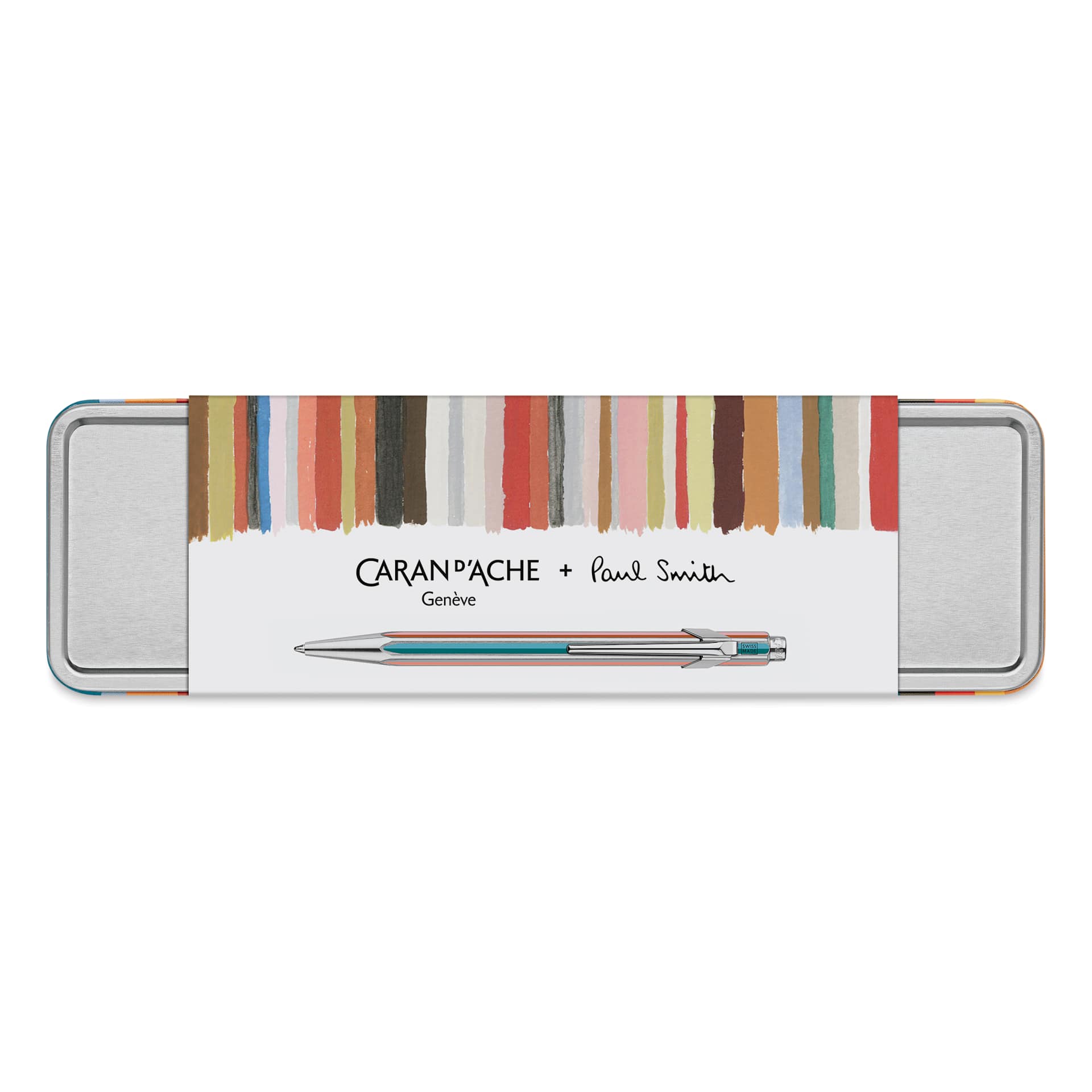 Caran d'Ache Special Edition No. 5 Paul Smith 849 Ballpoint Pen - Silver, packaging with label