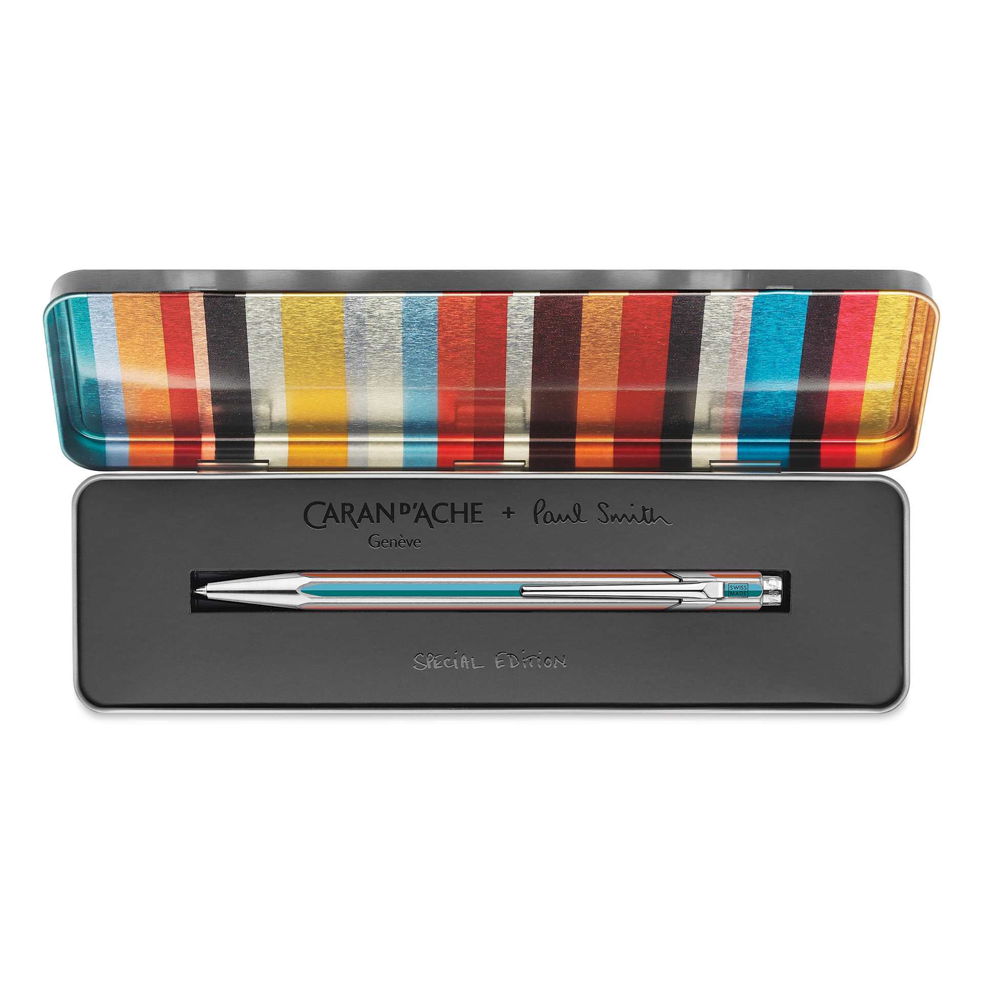 Caran d'Ache Special Edition No. 5 Paul Smith 849 Ballpoint Pen - Silver, in open packaging