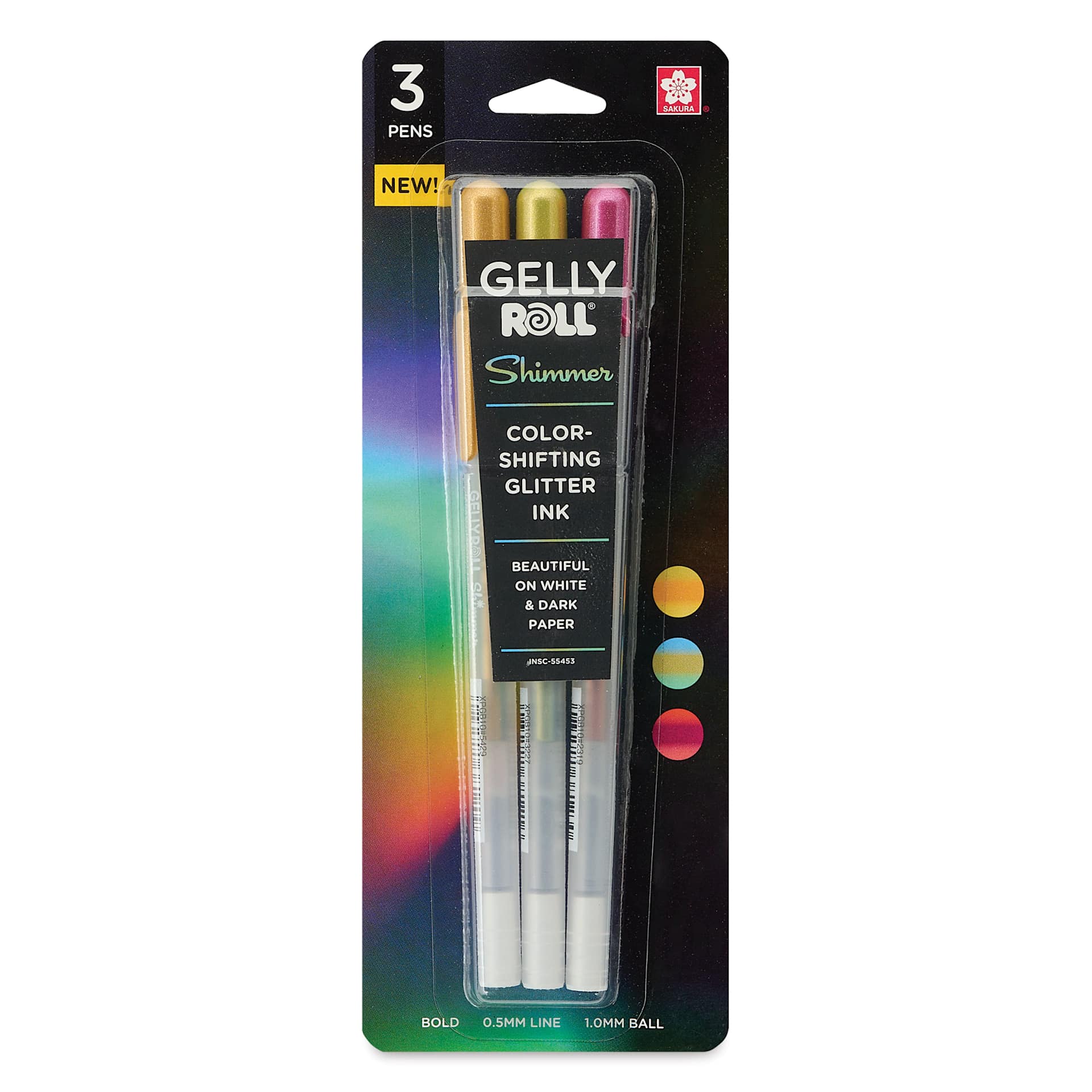 Sakura Gelly Roll Shimmer Pens - Set of 3, Shimmer Comet, front of packaging