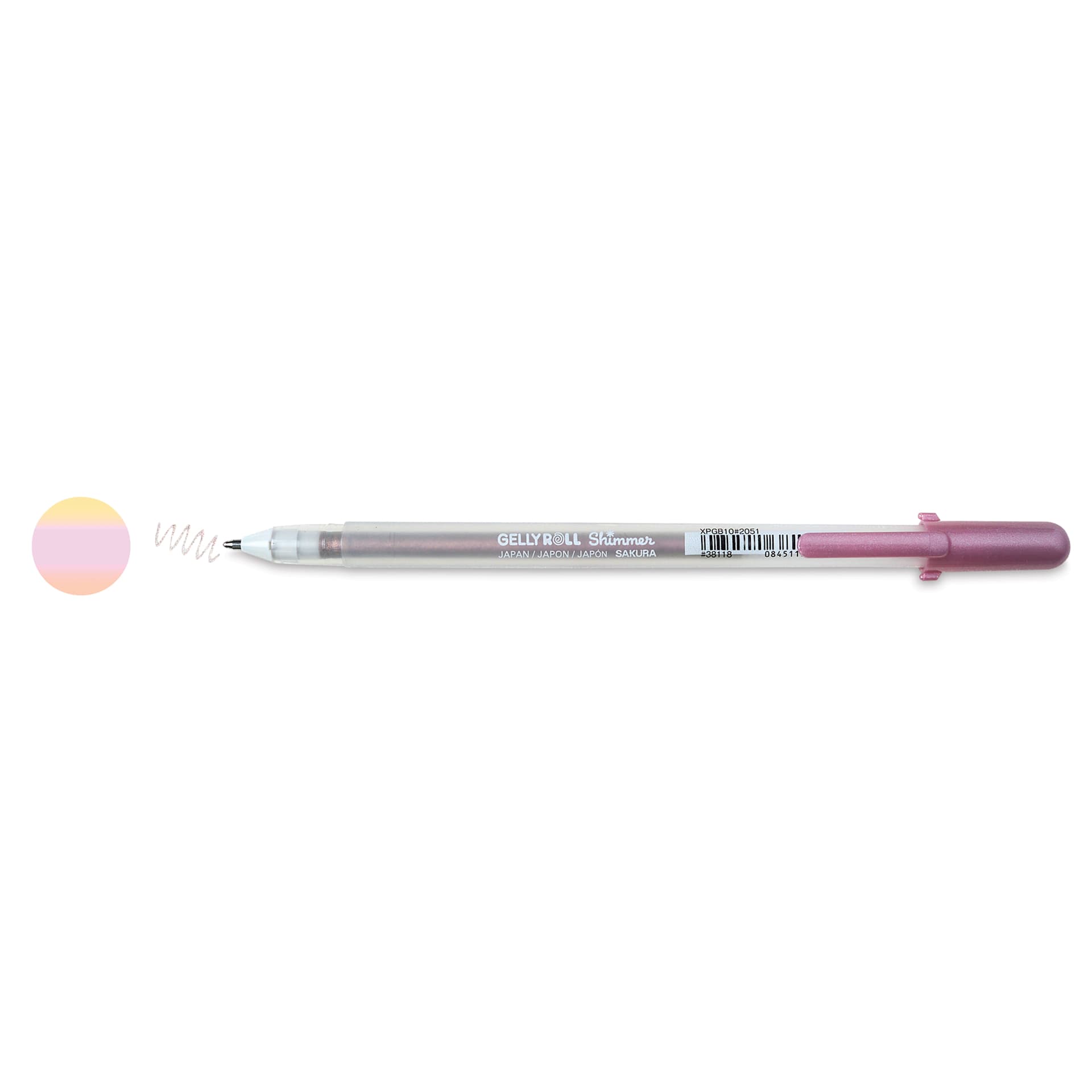 Sakura Gelly Roll Shimmer Pen - Pink pen with swatch