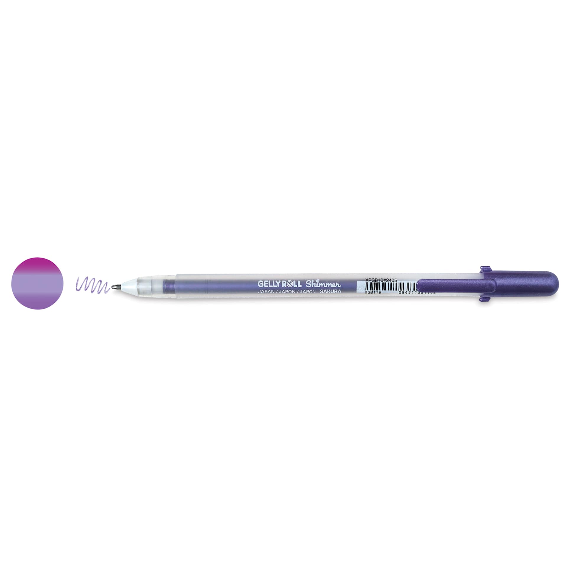 Sakura Gelly Roll Shimmer Pen - Purple pen with swatch