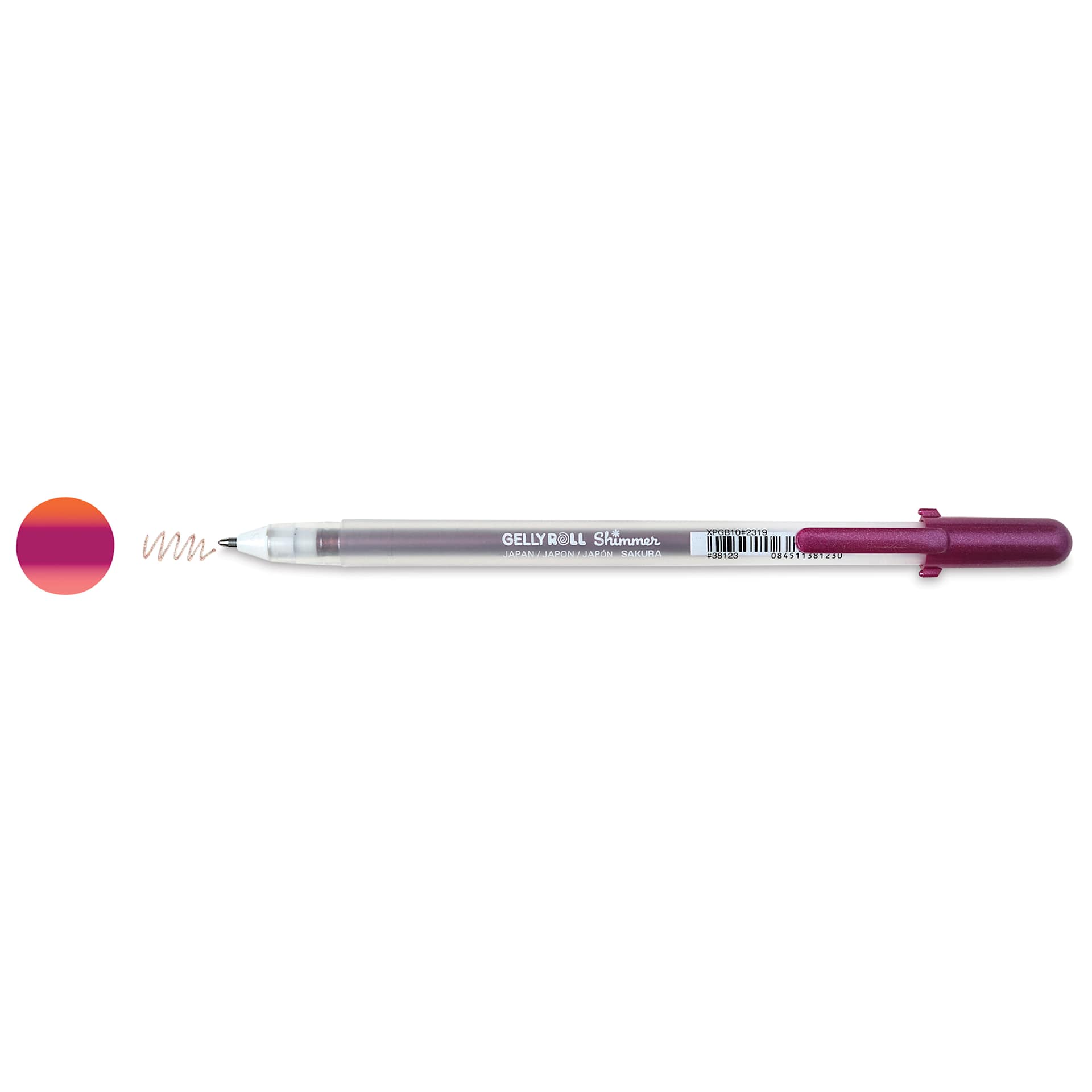 Sakura Gelly Roll Shimmer Pen - Red Violet pen with swatch