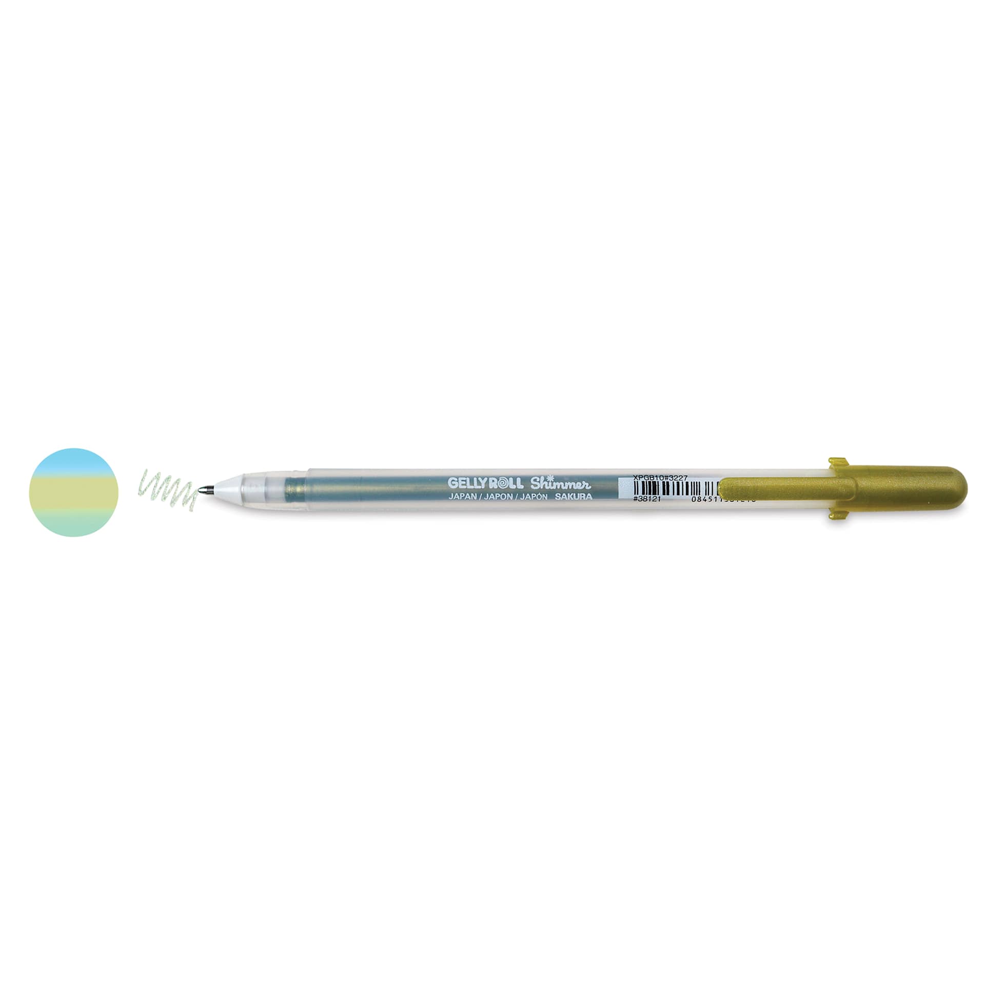 Sakura Gelly Roll Shimmer Pen - Fresh Green pen with swatch