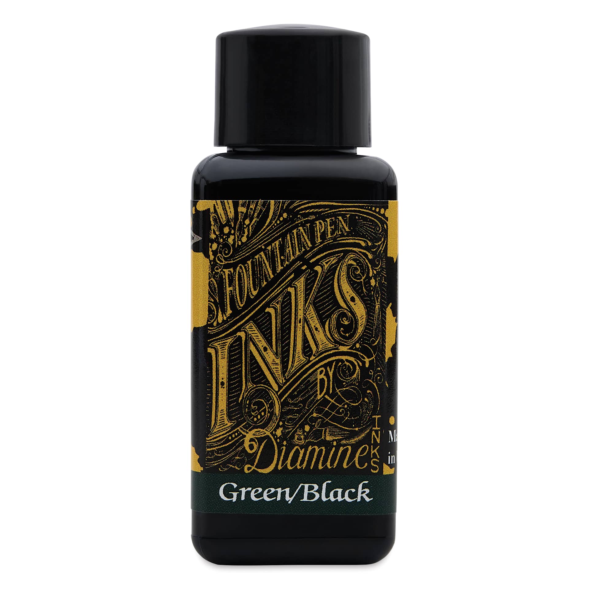 Diamine Fountain Pen Ink - Green/Black, 30 ml