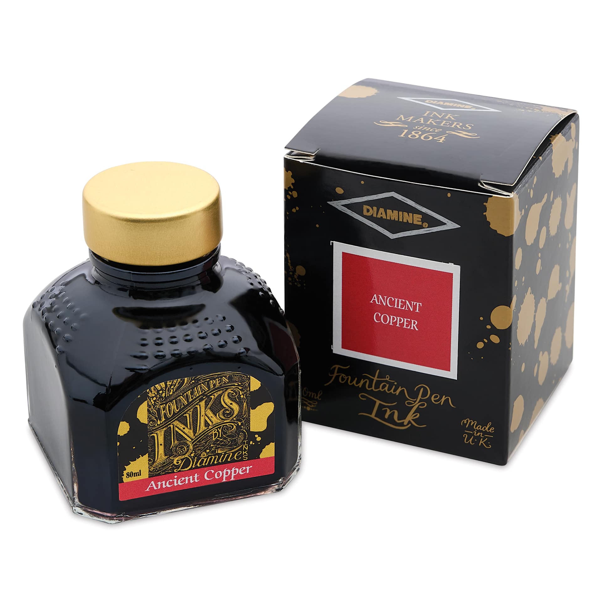 Diamine Fountain Pen Ink - Ancient Copper, 80 ml bottle with packaging