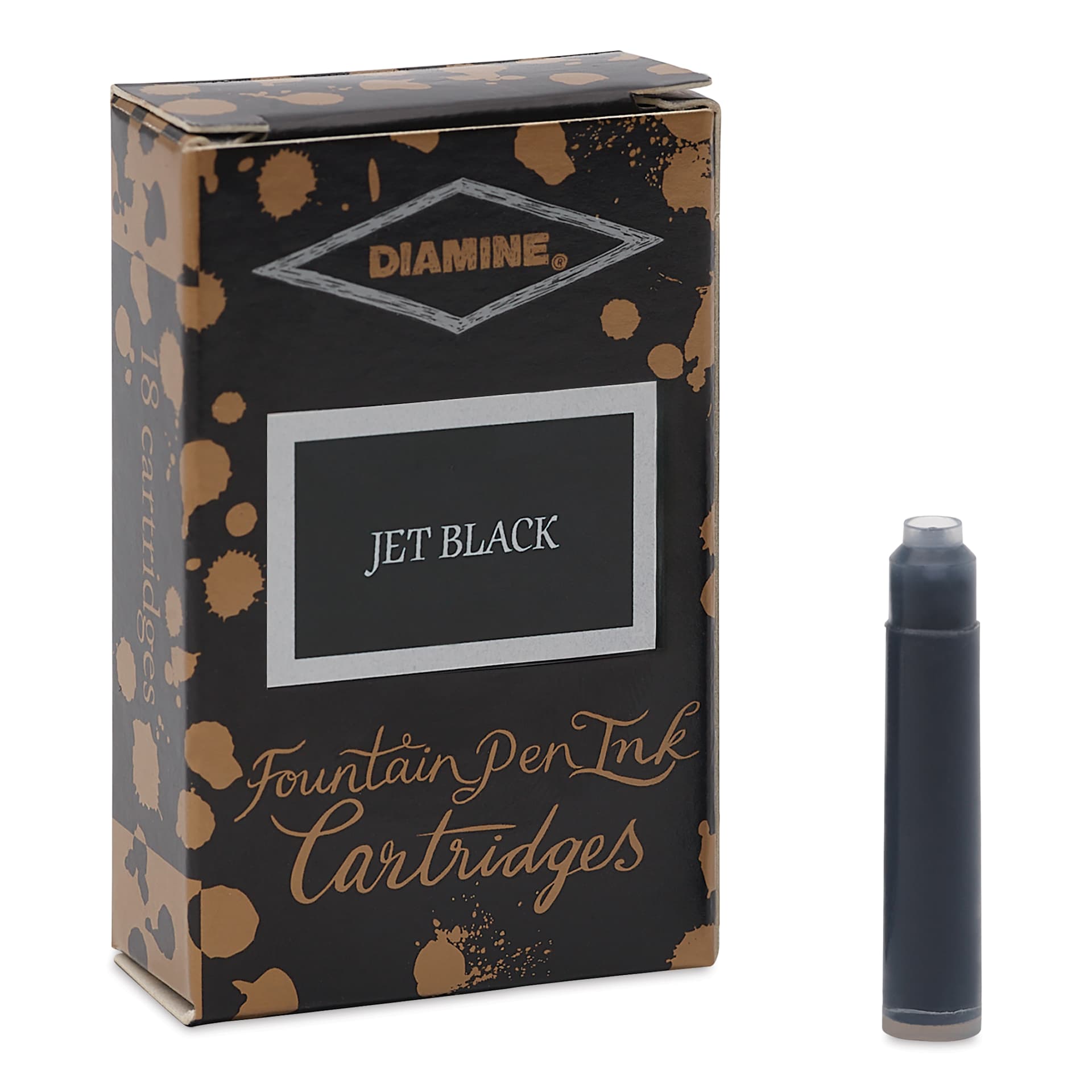 Diamine Ink Cartridges - Pkg of 18, Jet Black