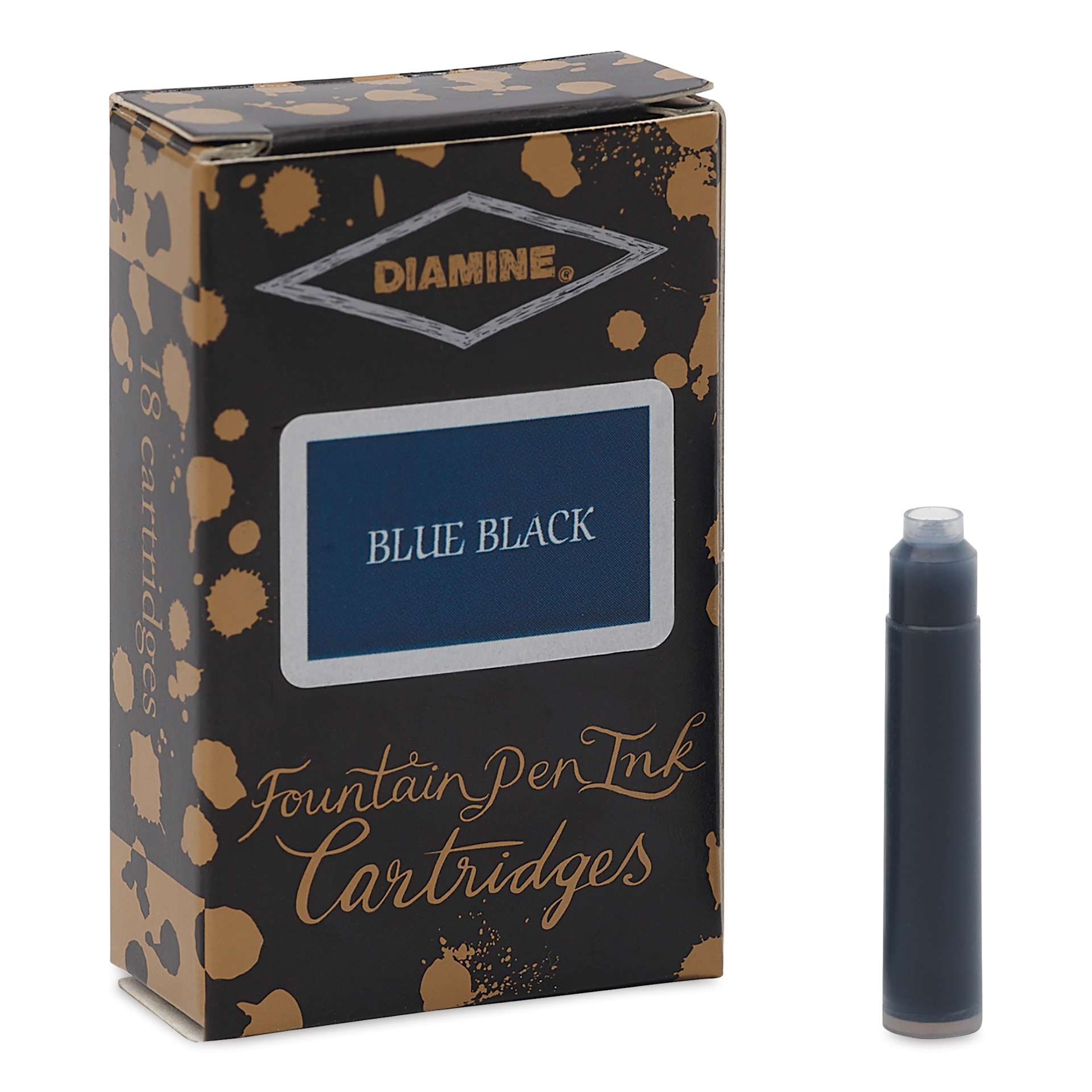 Diamine Ink Cartridges - Pkg of 18, Blue Black