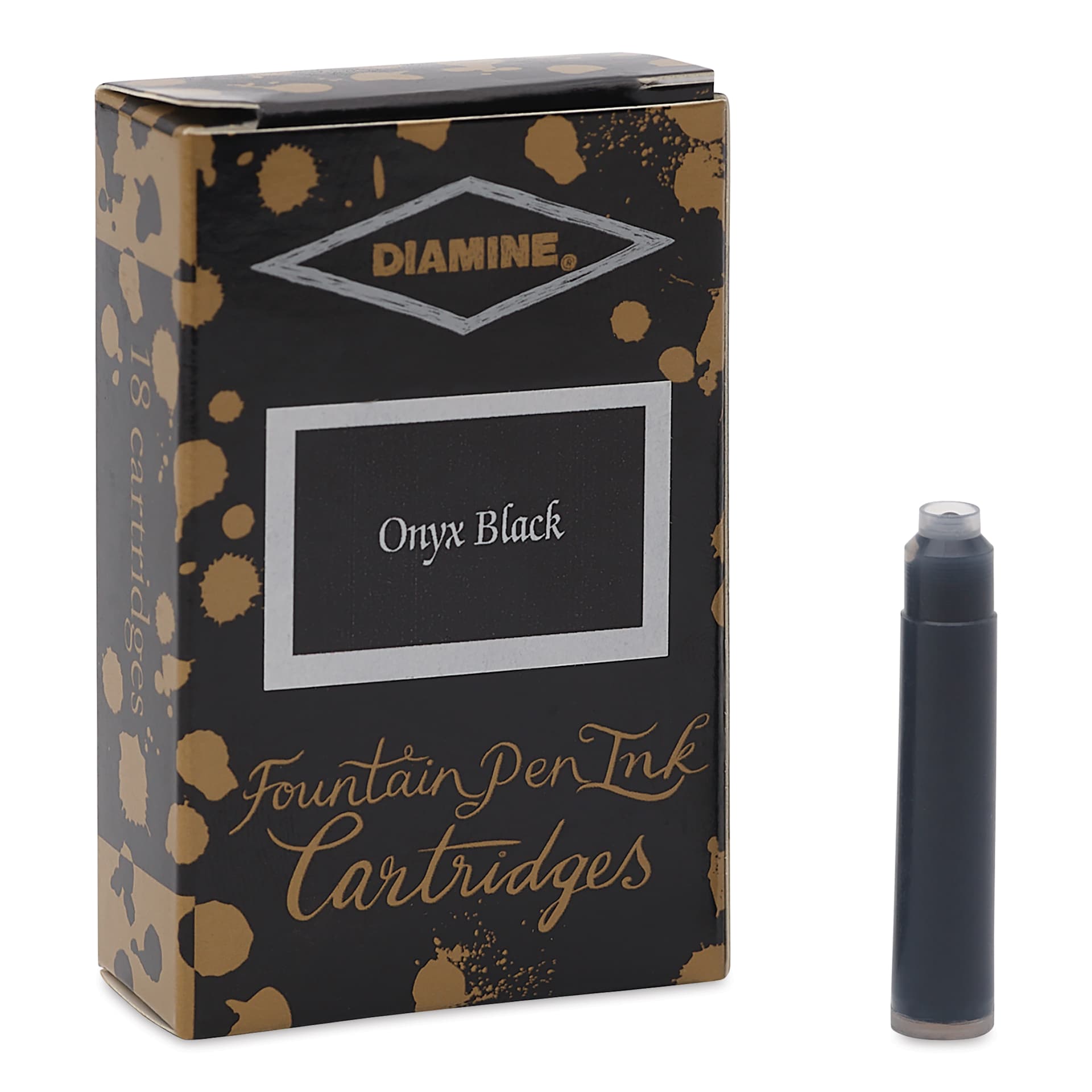 Diamine Ink Cartridges - Pkg of 18, Onyx Black