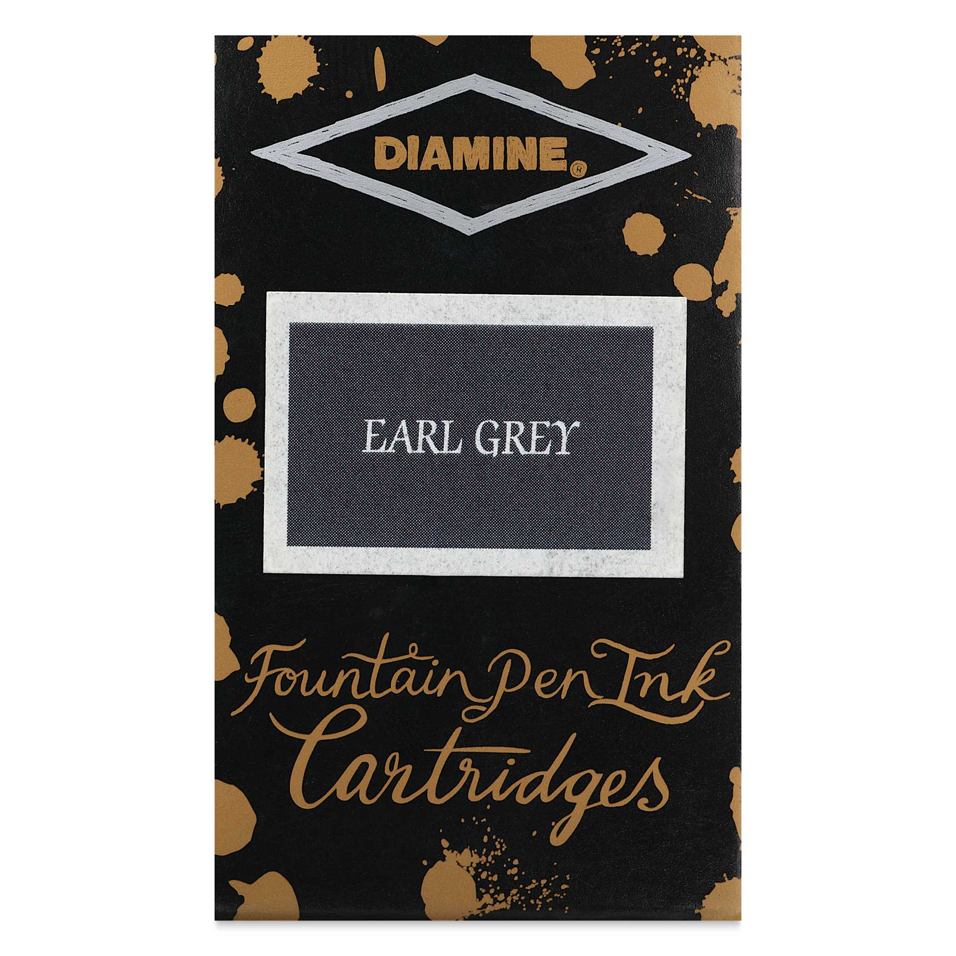 Diamine Ink Cartridges - Pkg of 18, Earl Grey, front of packaging