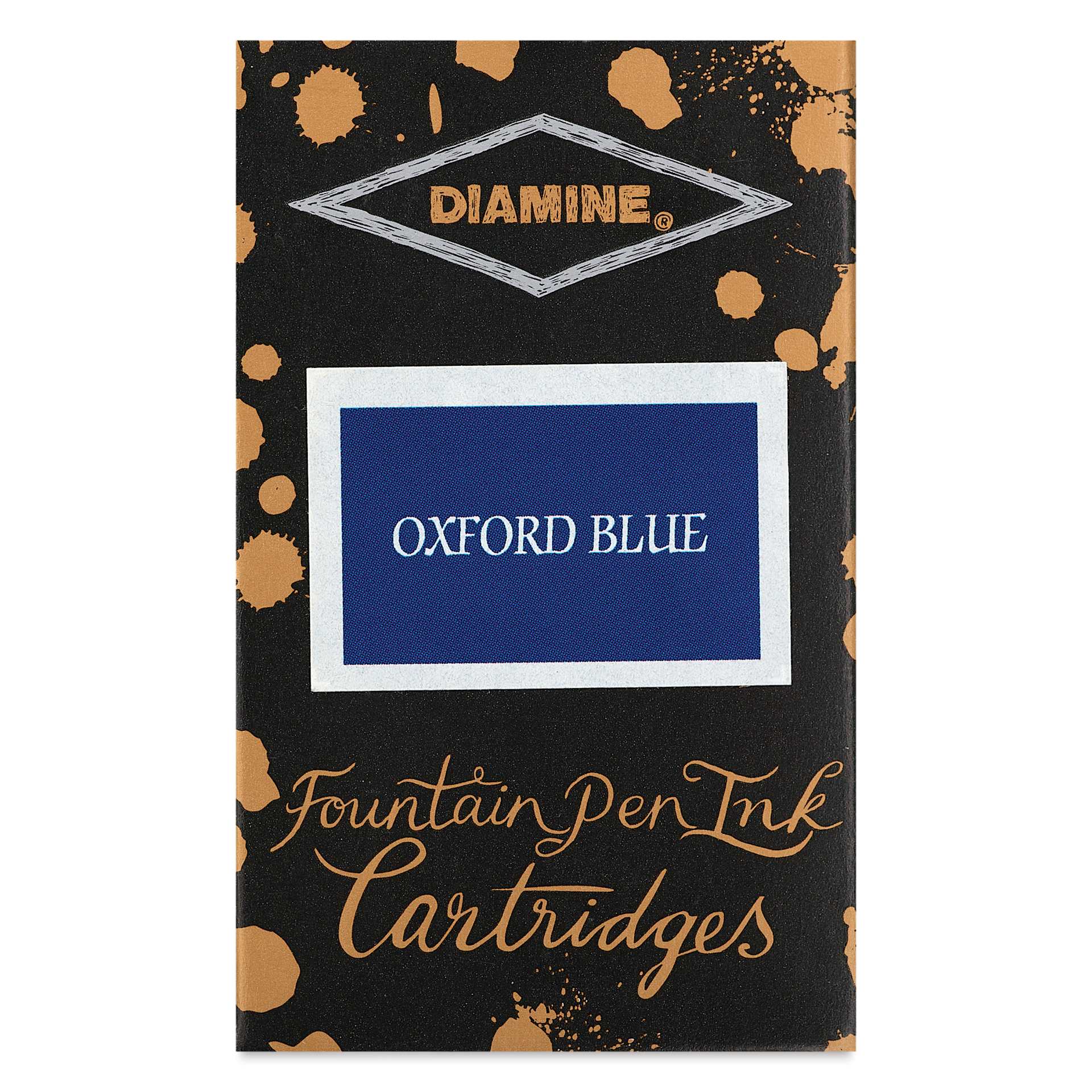 Diamine Ink Cartridges - Pkg of 18, Oxford Blue, front of packaging
