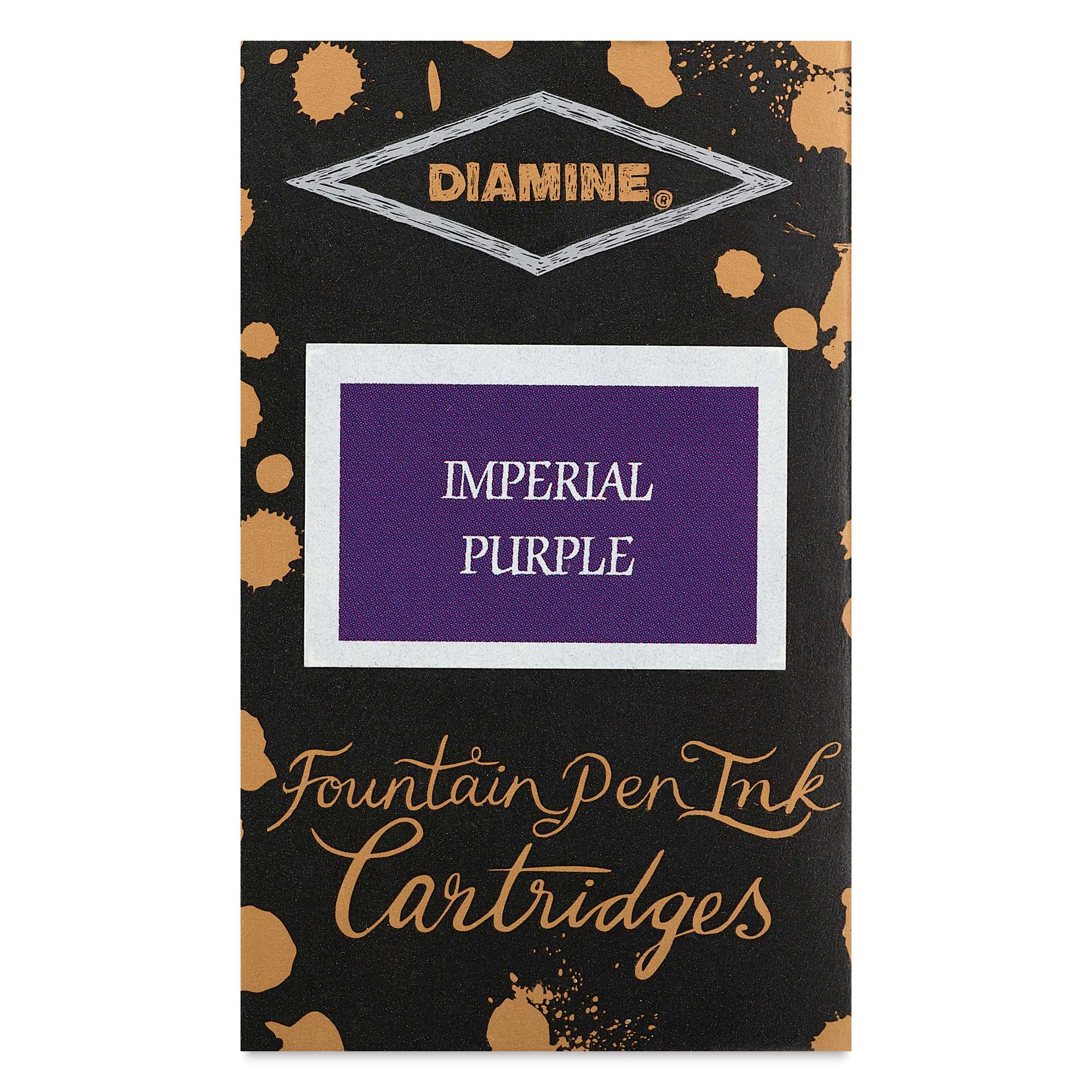 Diamine Ink Cartridges - Pkg of 18, Imperial Purple, front of packaging