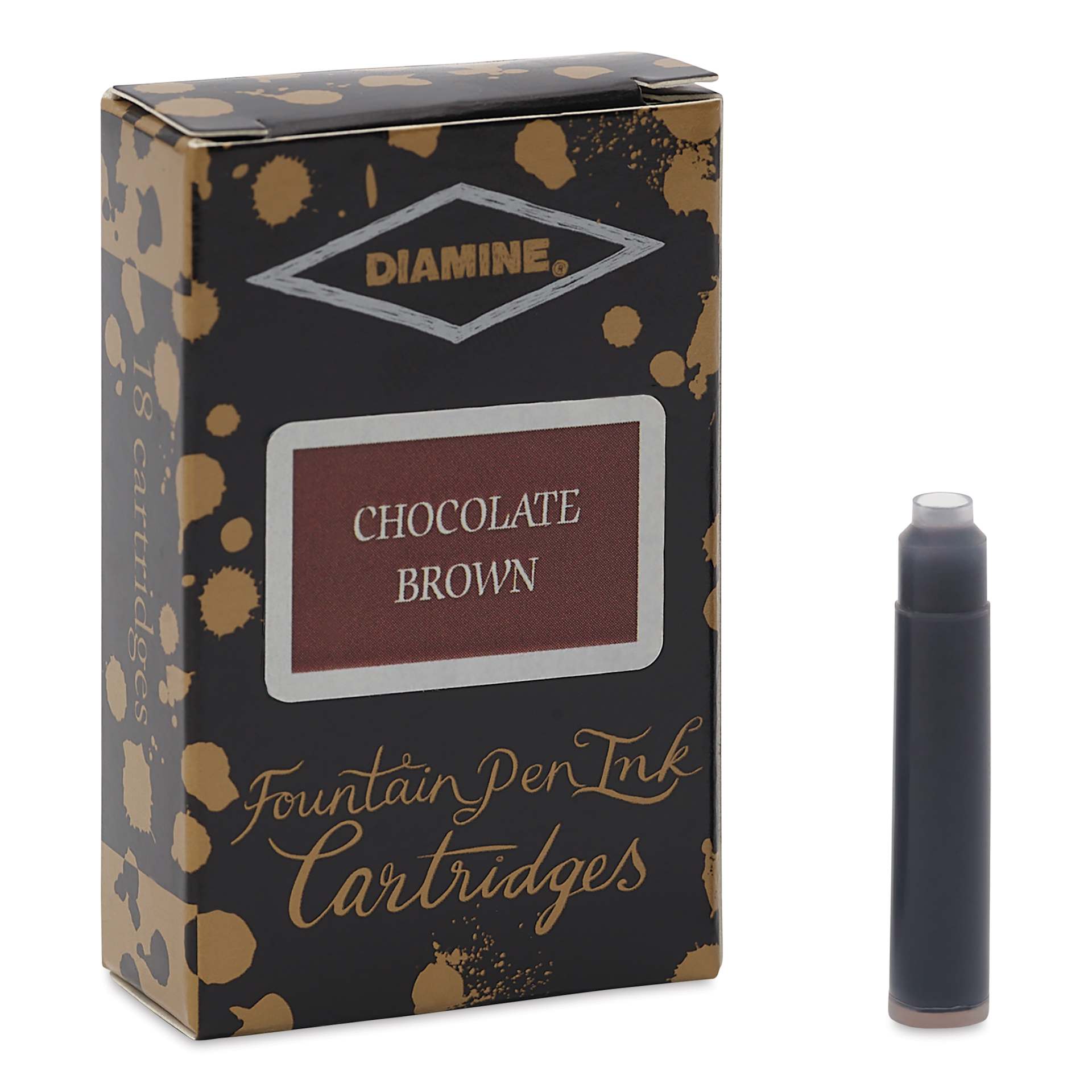 Diamine Ink Cartridges - Pkg of 18, Chocolate Brown