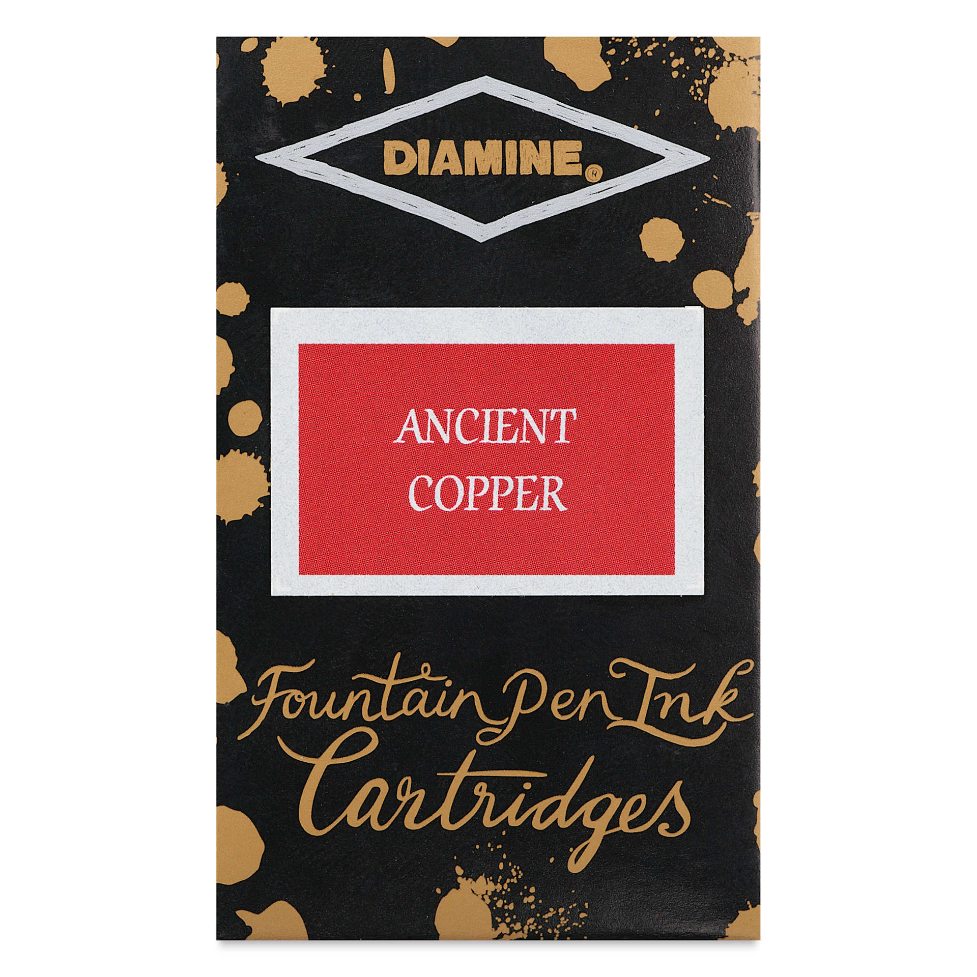 Diamine Ink Cartridges - Pkg of 18, Ancient Copper, front of packaging