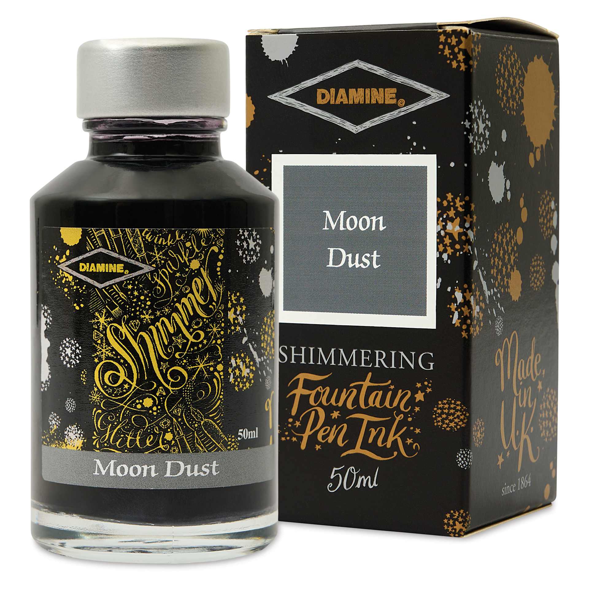 Diamine Shimmer Fountain Pen Ink - Moon Dust, 50 ml