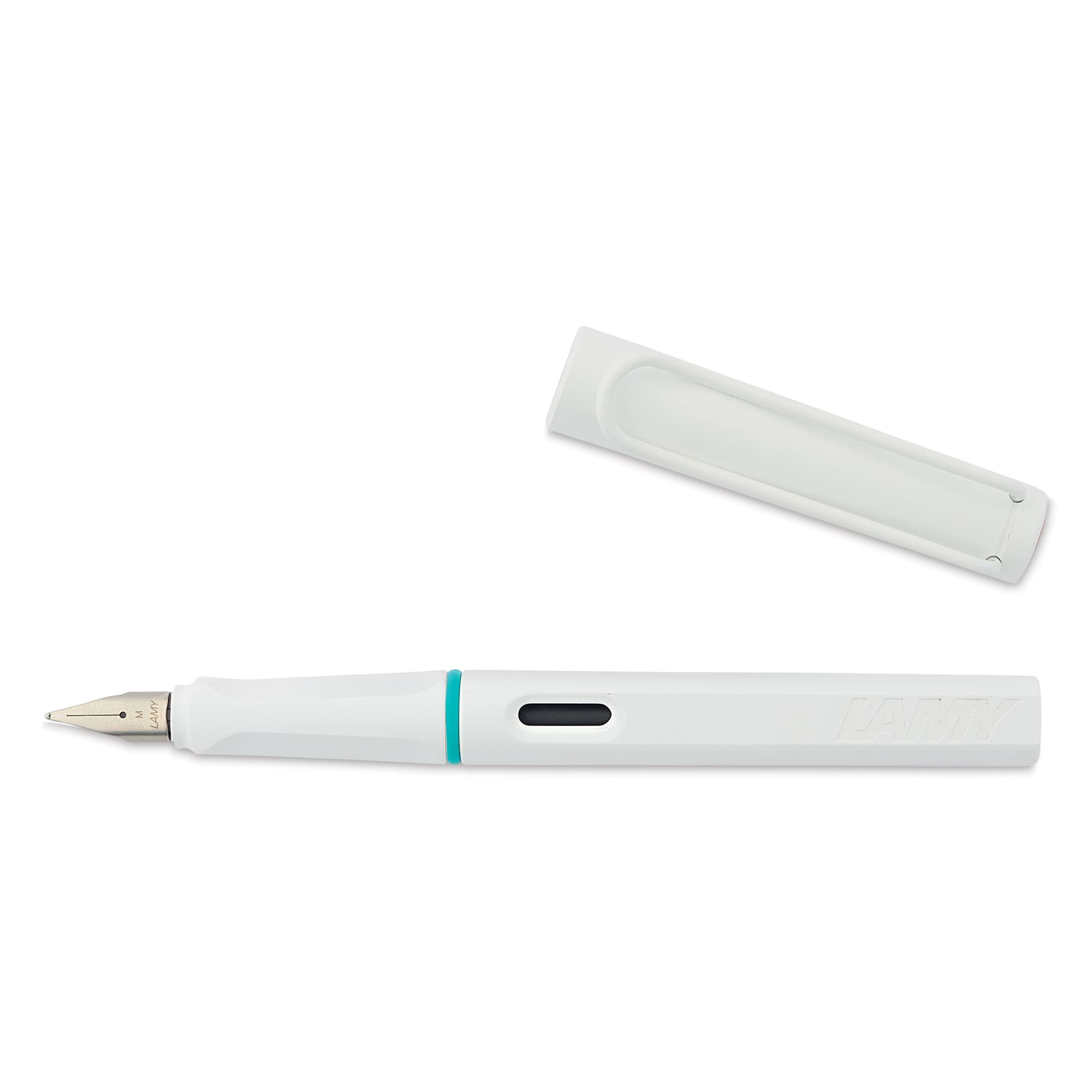 Lamy Safari Multi Ring Fountain Pen Set - White, Medium Nib, cap off
