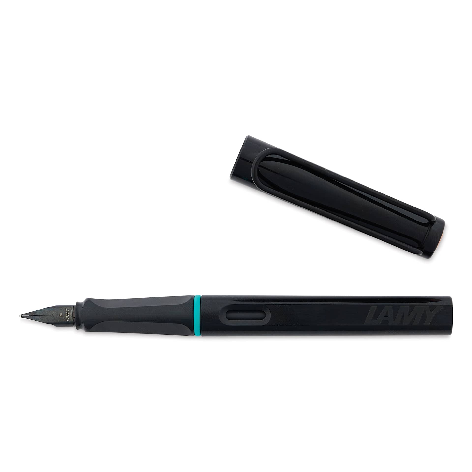 Lamy Safari Multi Ring Fountain Pen Set - Black, Medium Nib, cap off