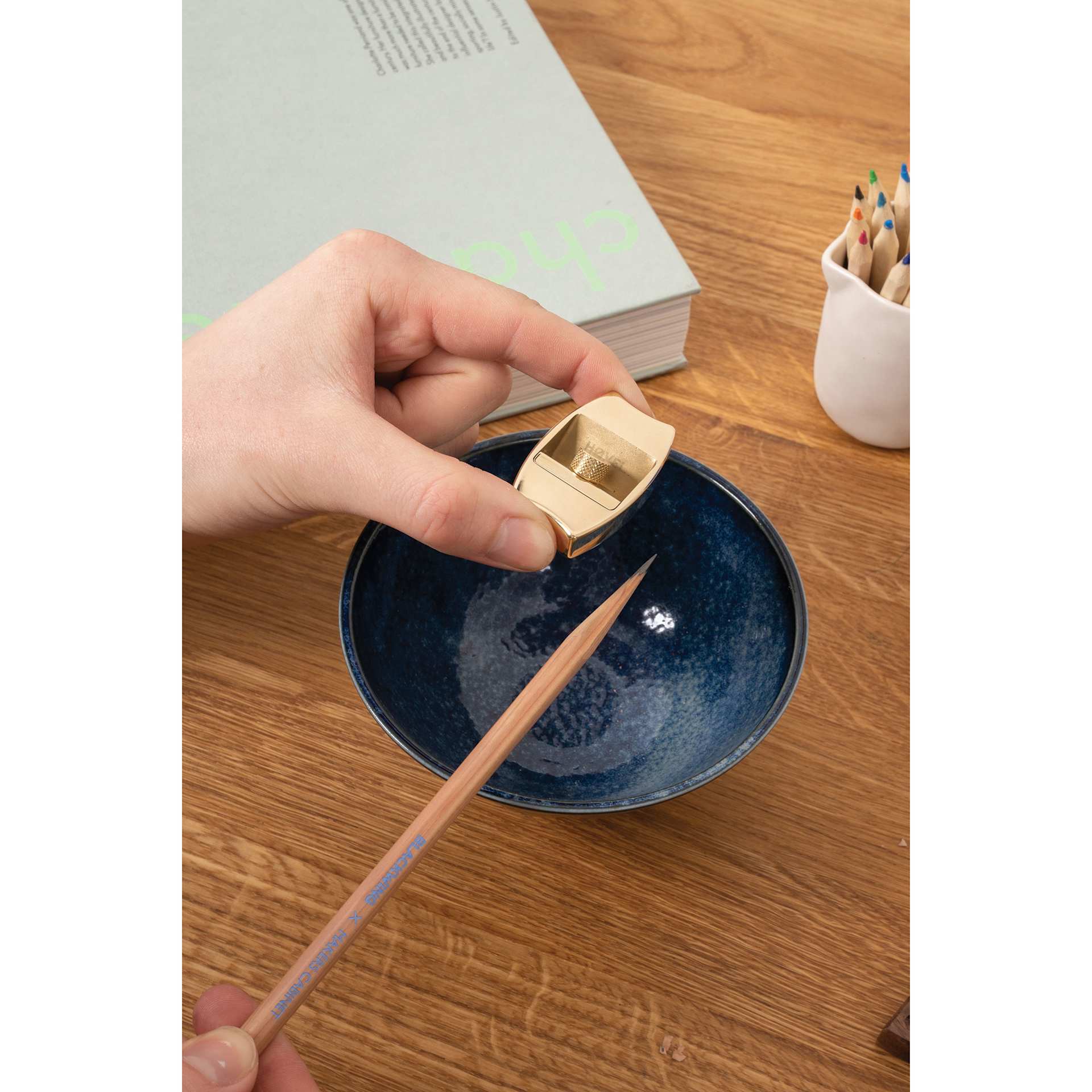 Makers Cabinet Hovel Pencil Sharpener - 3/8" x 2" x 1-1/8", sharpening pencil