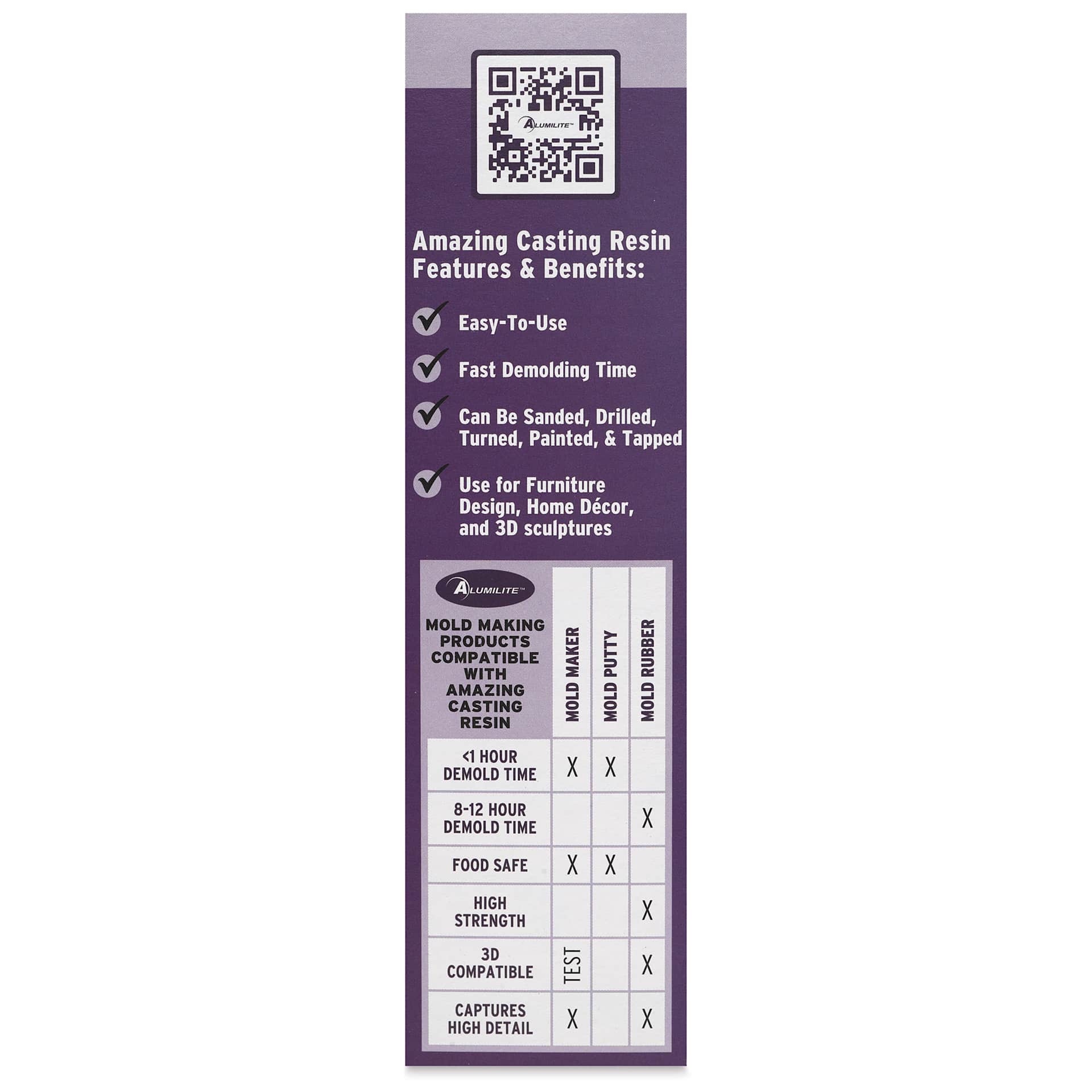 Alumilite Amazing Casting Resin - 32 oz, Black - left side of packaging
