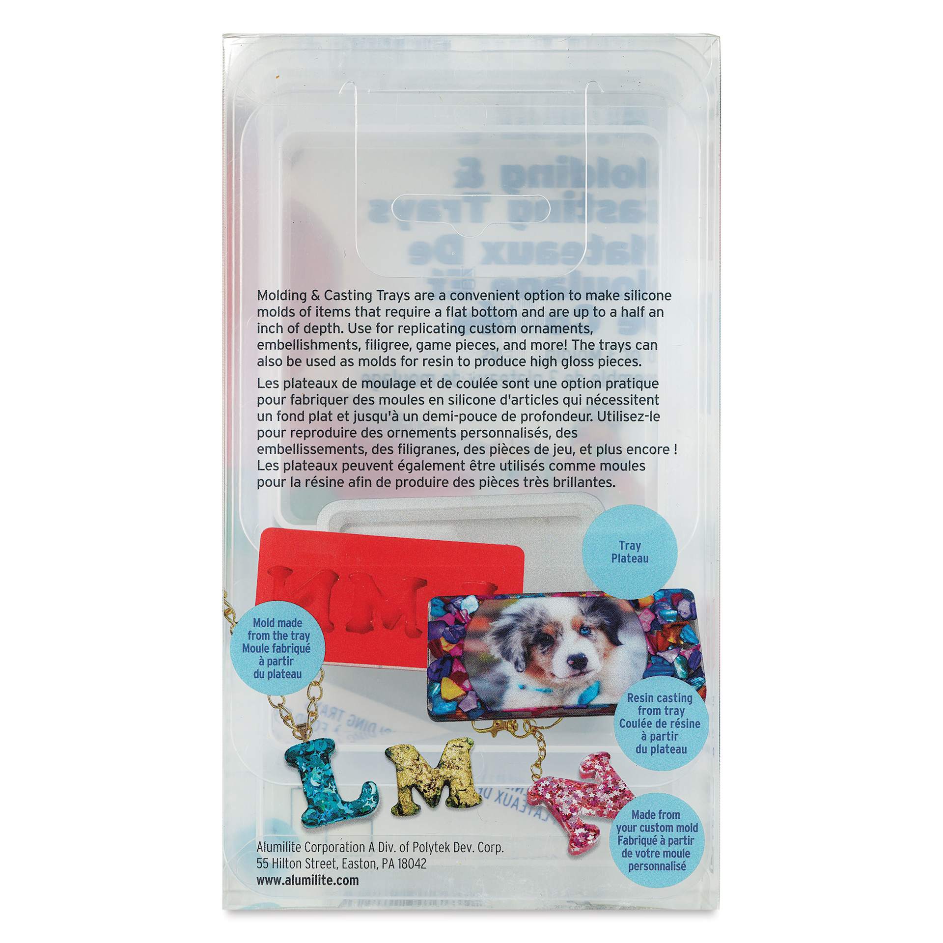 Alumilite Molding & Casting Trays - Set of 3 - back of packaging