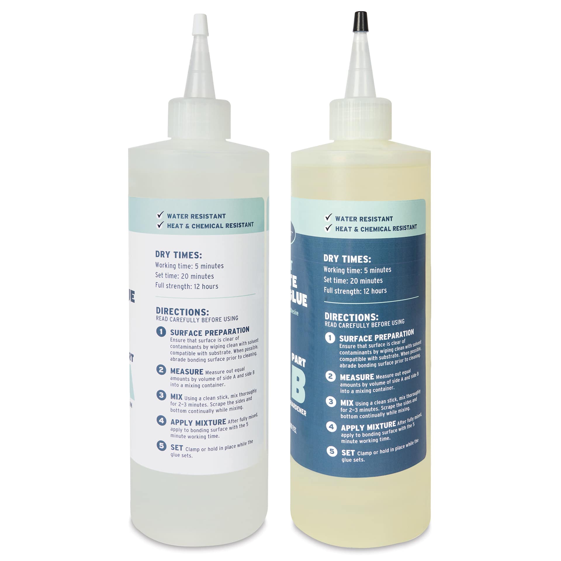 Alumilite Enviroset 5 Minute Epoxy Glue - 32 oz - side of bottles