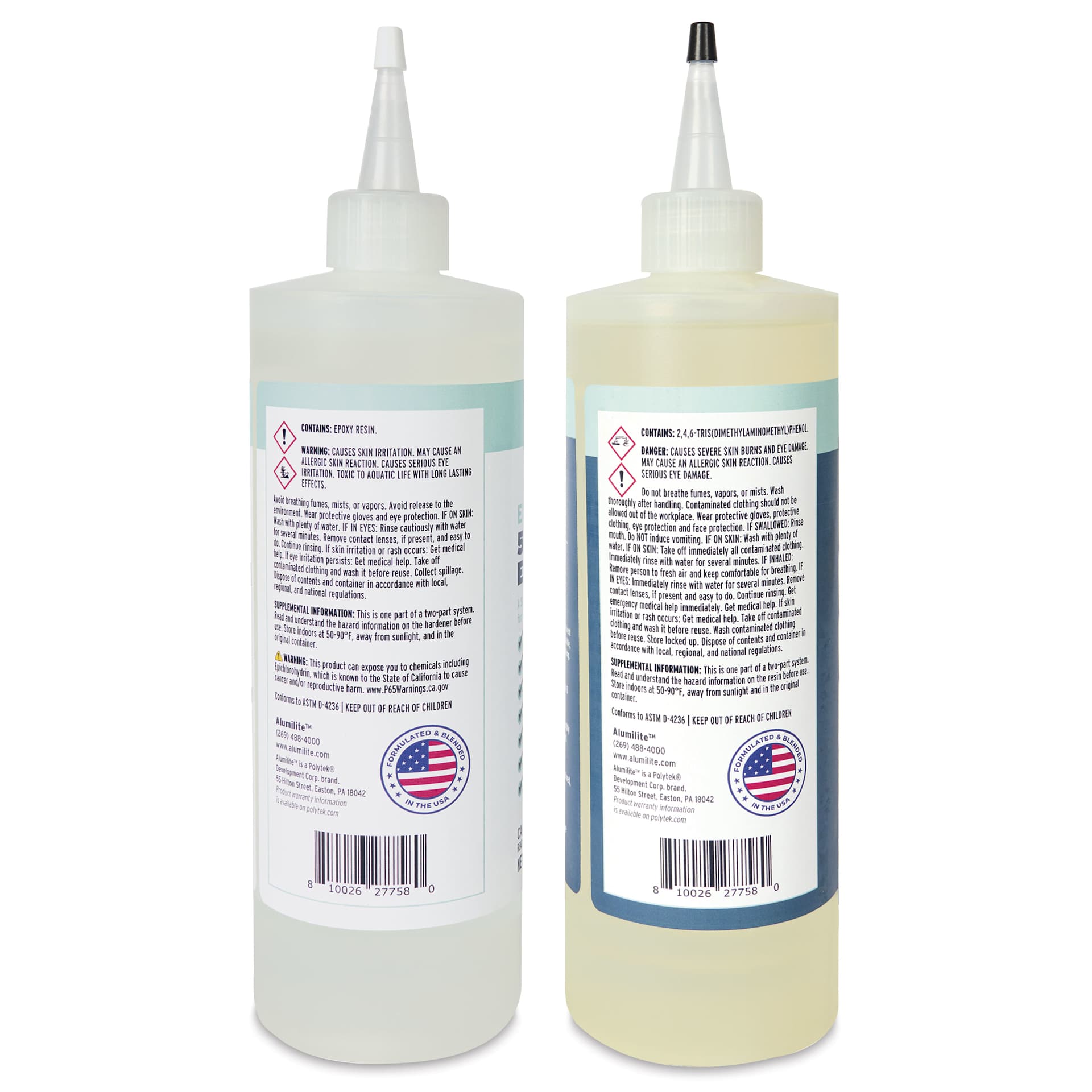 Alumilite Enviroset 5 Minute Epoxy Glue - 32 oz - back of bottle