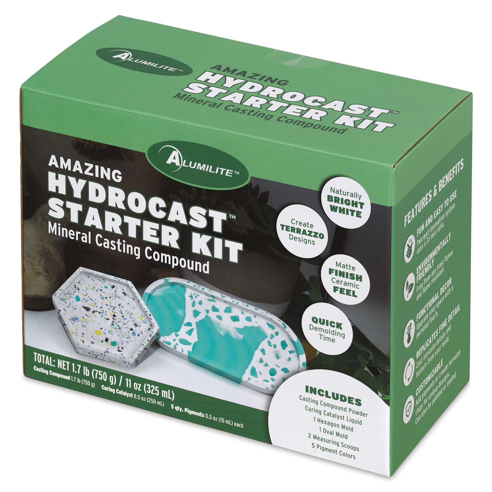 Alumilite Amazing HydroCast Starter Kit - front of packaging, angled view
