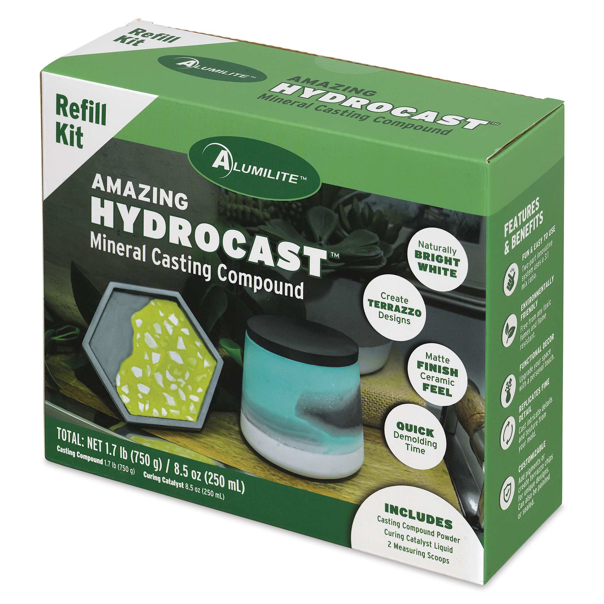 Alumilite Amazing HydroCast Refill Kit - 2.2 lb - front of packaging, angled