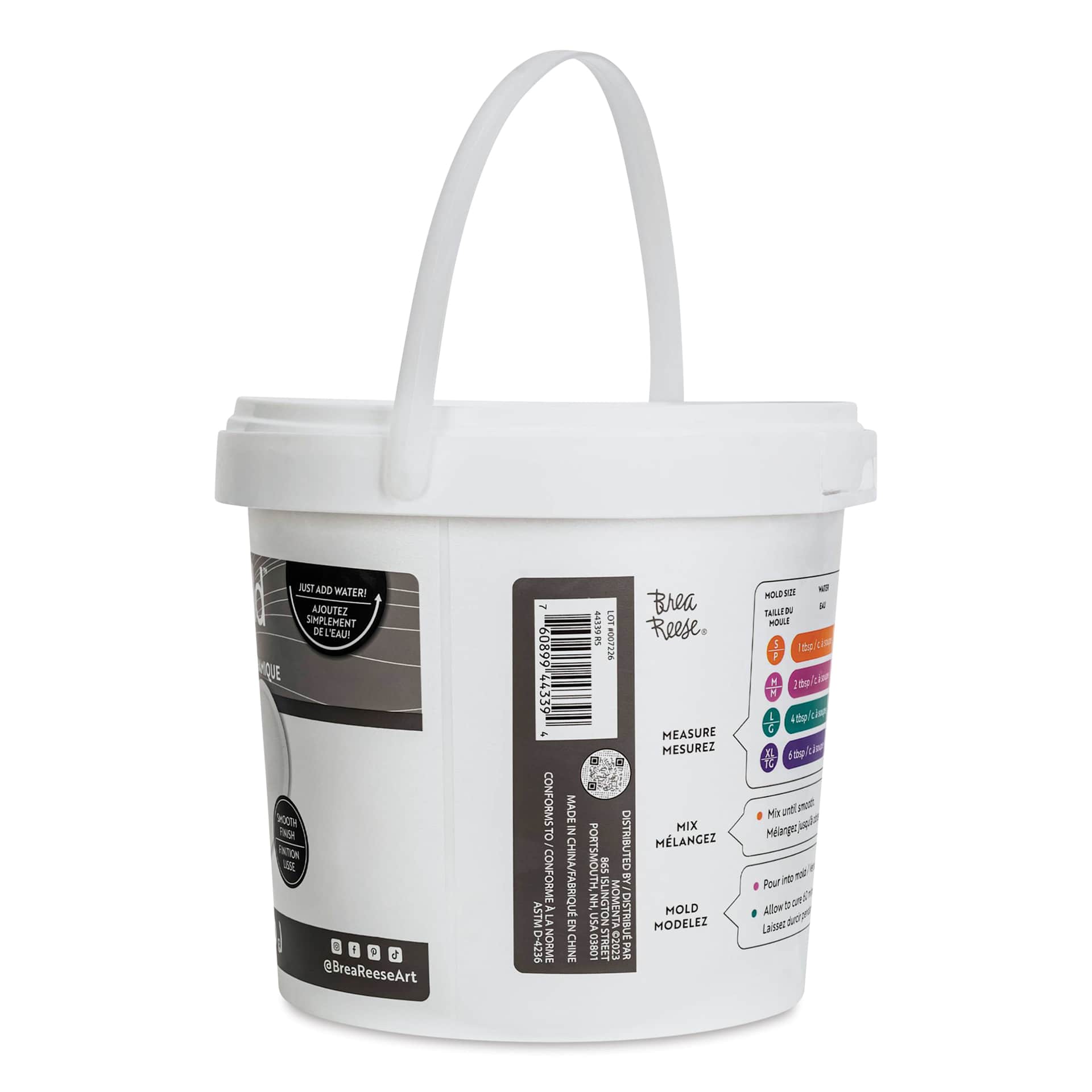 Brea Reese Mix2Mold Ceramic Resin - White, 2500 g Tub - right side