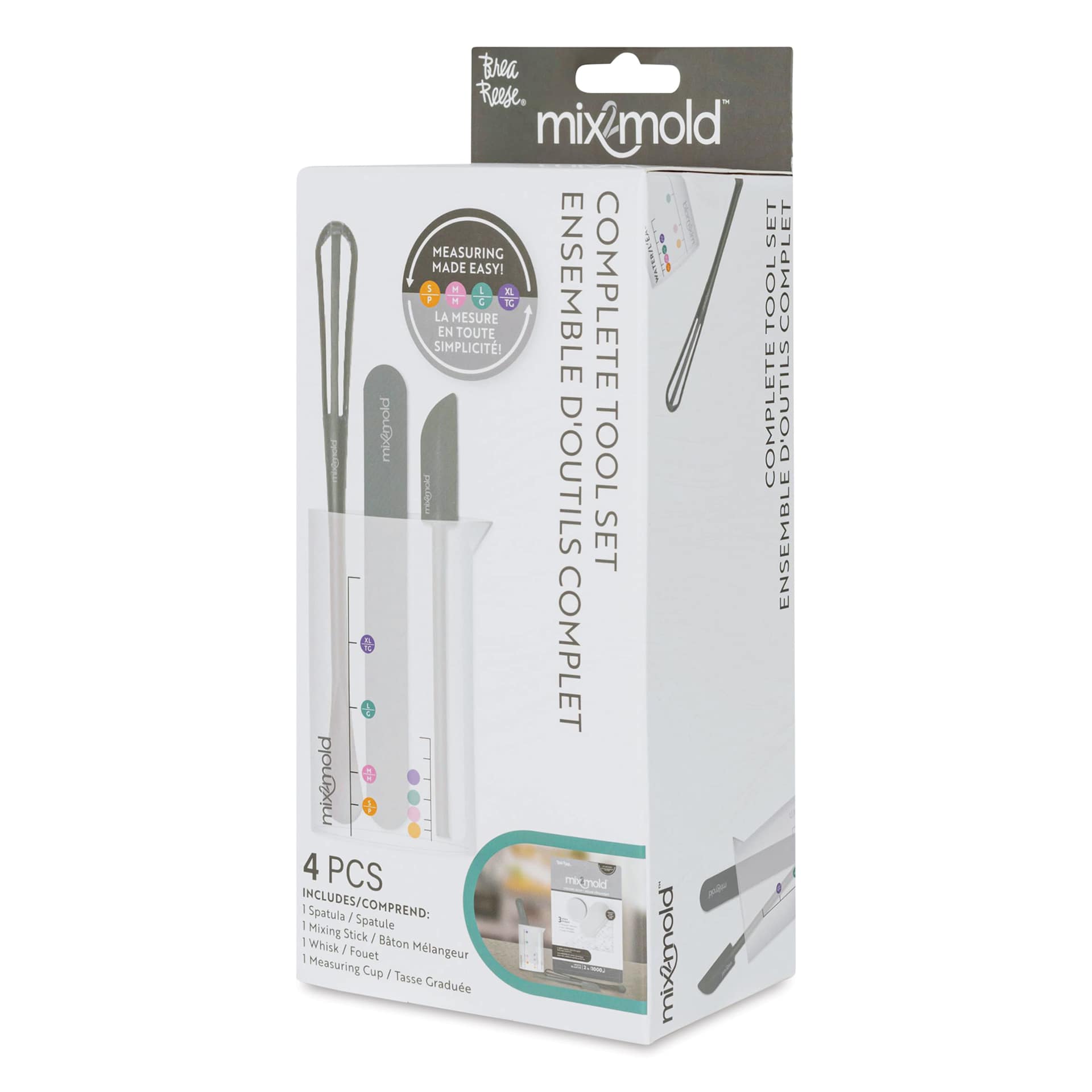 Brea Reese Mix2Mold Ceramic Resin Tools - Set of 4 - front of packaging, angled view
