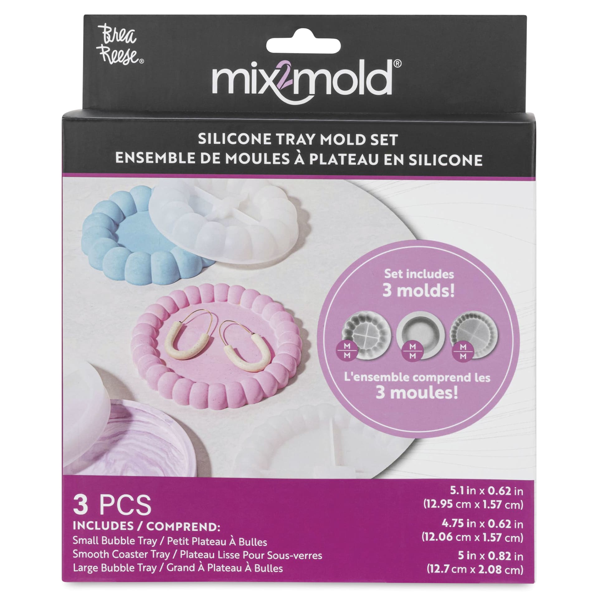 Brea Reese Mix2Mold Silicone Tray Molds - Set of 3 - front of packaging