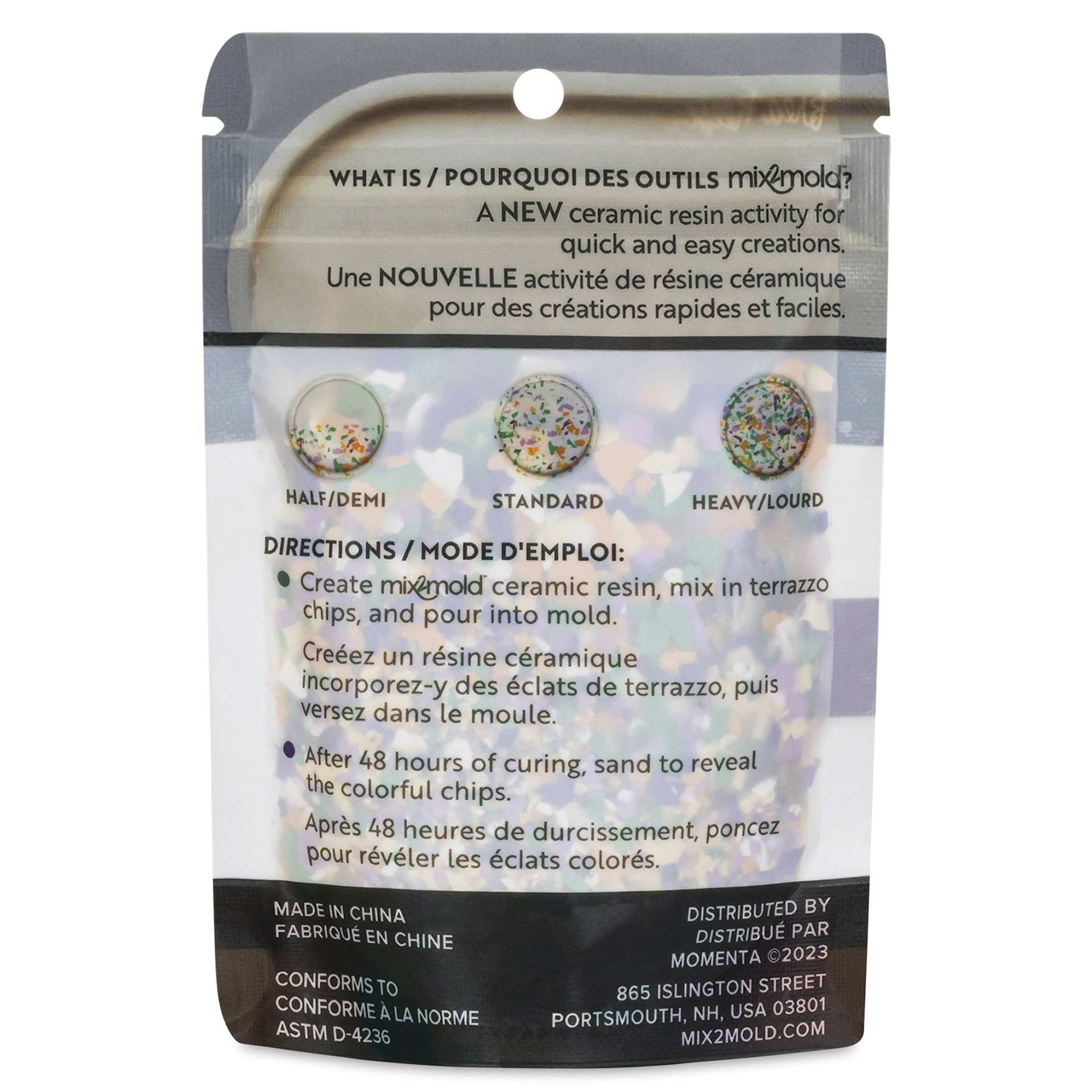 Brea Reese Mix2Mold Terrazzo Chips - Pastel Tone Mix, 2 oz - back of packaging