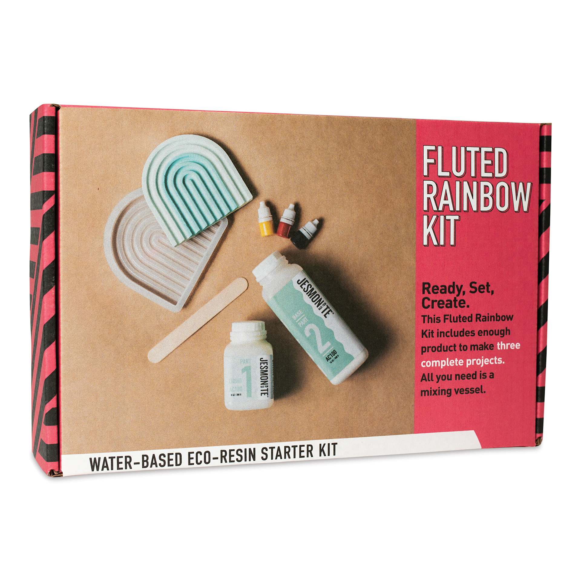 Jesmonite AC100 Eco-Resin Starter Kit - Fluted Rainbow front of packaging