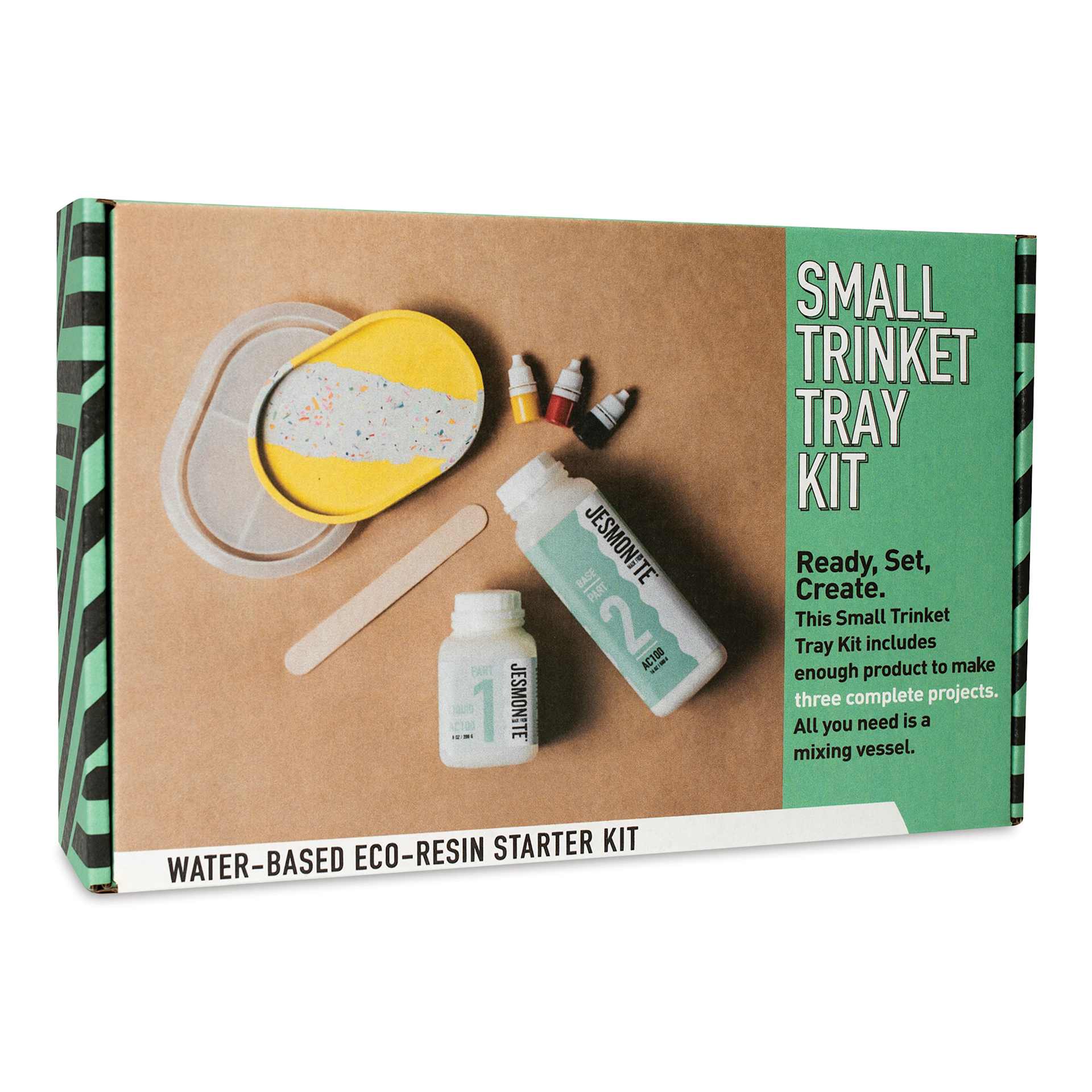 Jesmonite AC100 Eco-Resin Starter Kit - Small Trinket Tray front of packaging