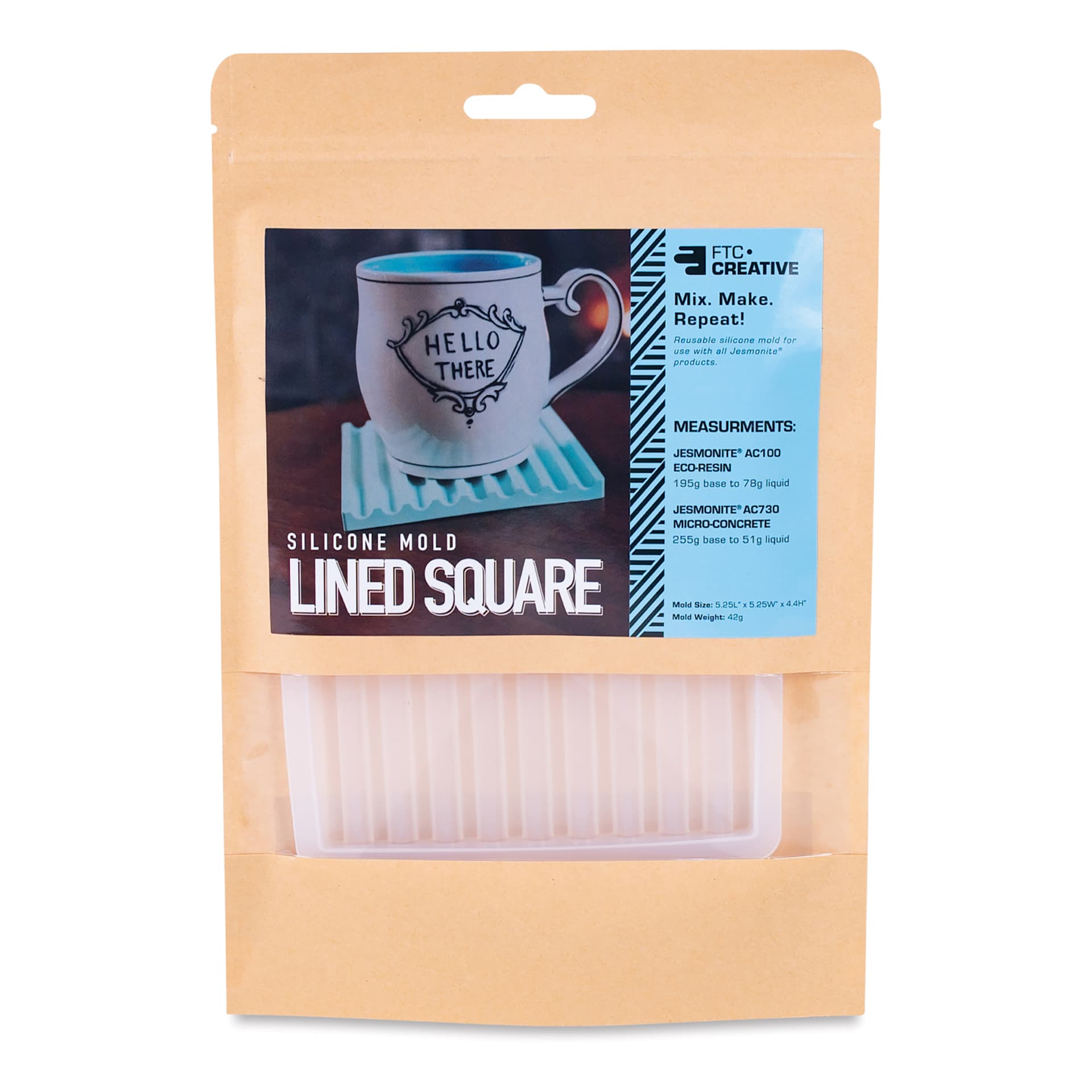 Jesmonite Silicone Fluted Square Tile Mold front of packaging