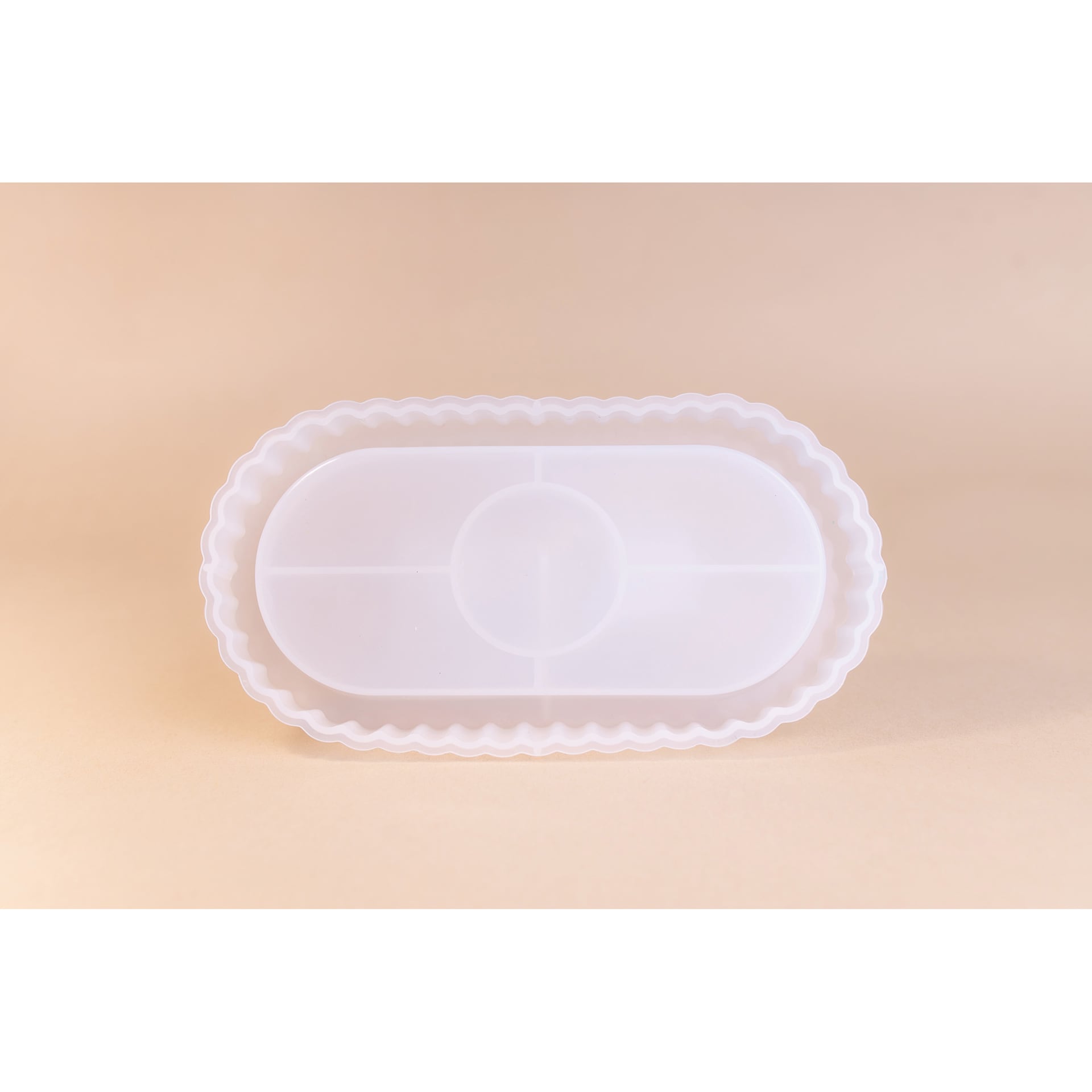Jesmonite Silicone Tray Mold - Oval Fluted Tray out of packaging