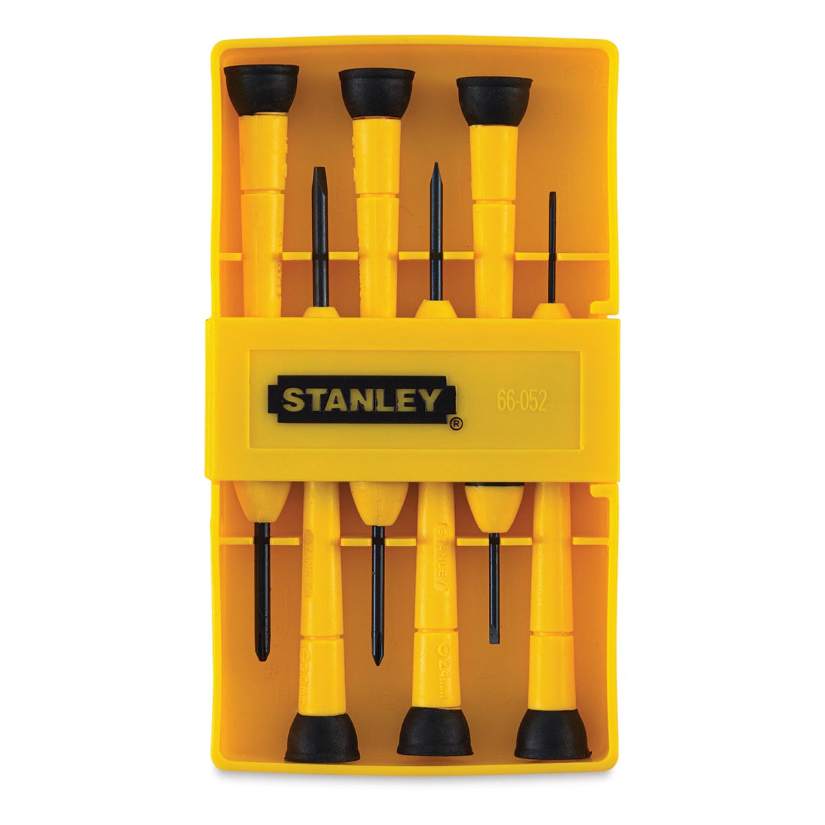 Stanley Jewelers Precision Screwdriver - Closeup of 6 screwdriver tips shown in package