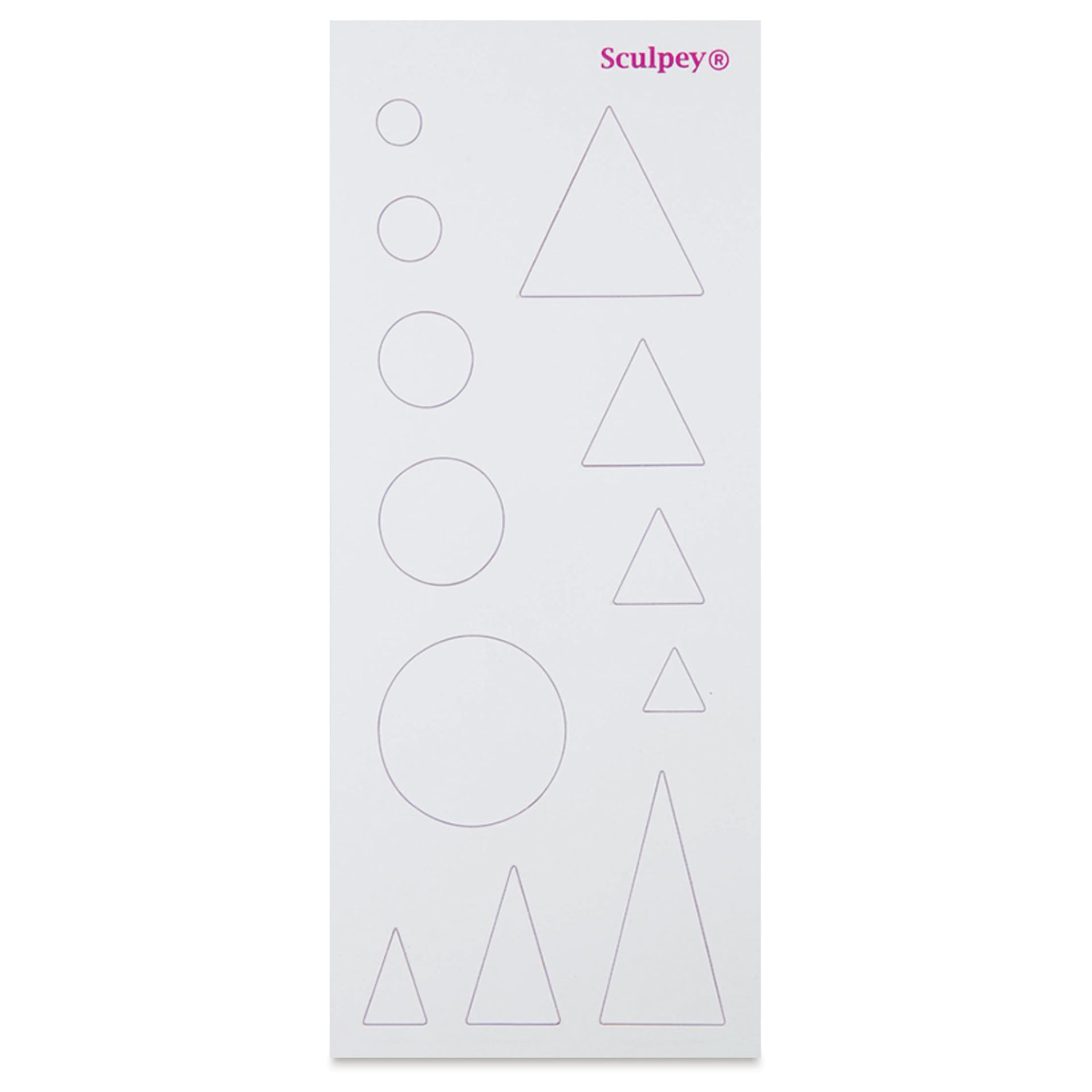 Sculpey Tools Jewelry Design Templates - Set of 6, circular and triangular shapes sheet